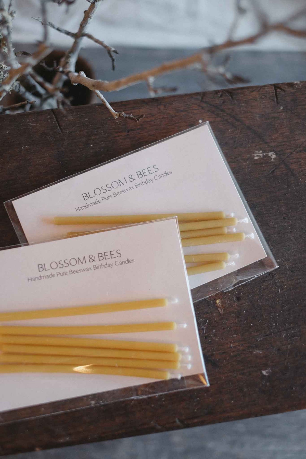 Slim Beeswax Birthday Candles 6 Pack