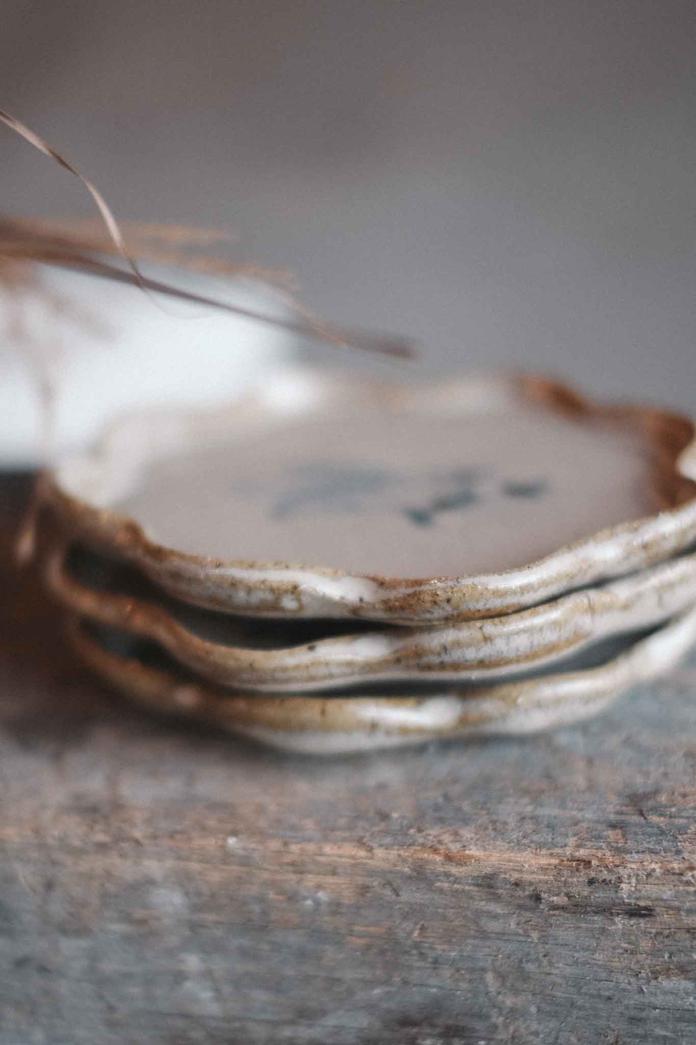 Bird — Flower Plate — Blue Oxide Wash
