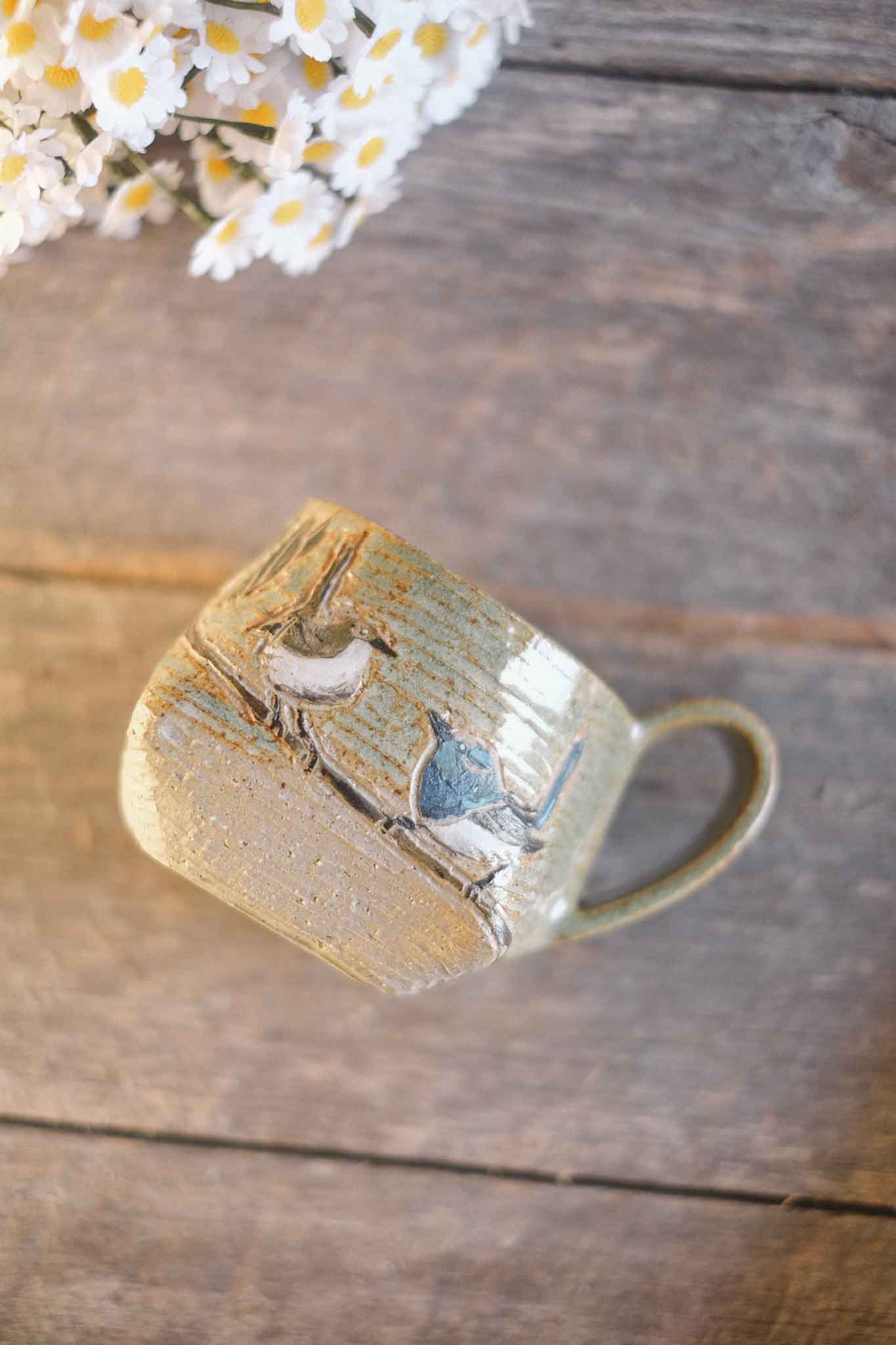 Carved Robin Mug — Sage — Jane Chapman Collaboration