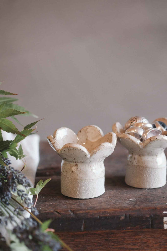 Flower Pedestal Trinket Dish / Tea Light Holder