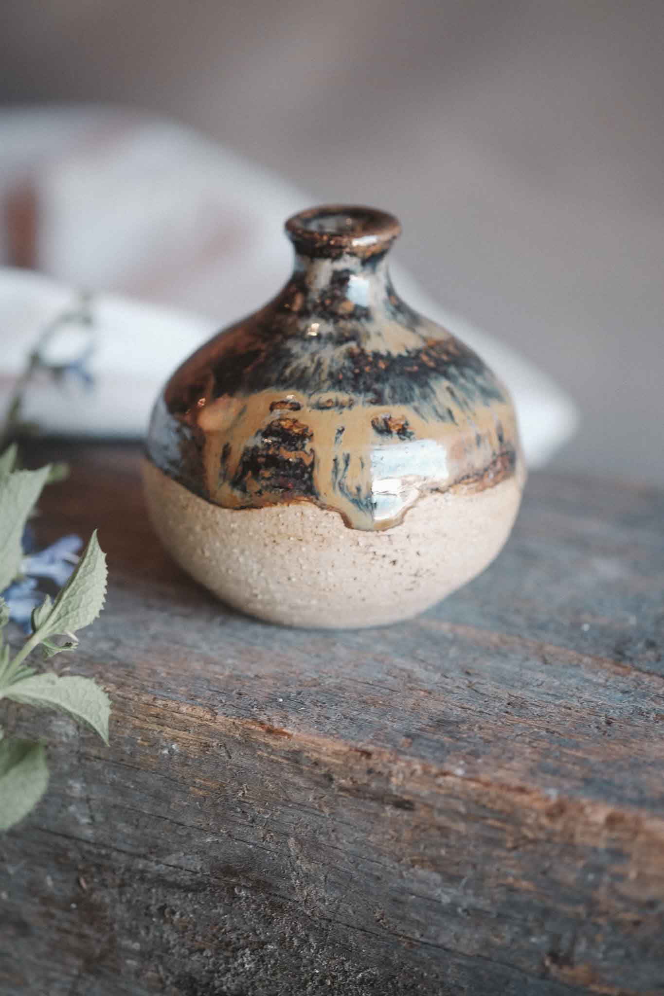Handcrafted Wild Clay Bud Vase — Small