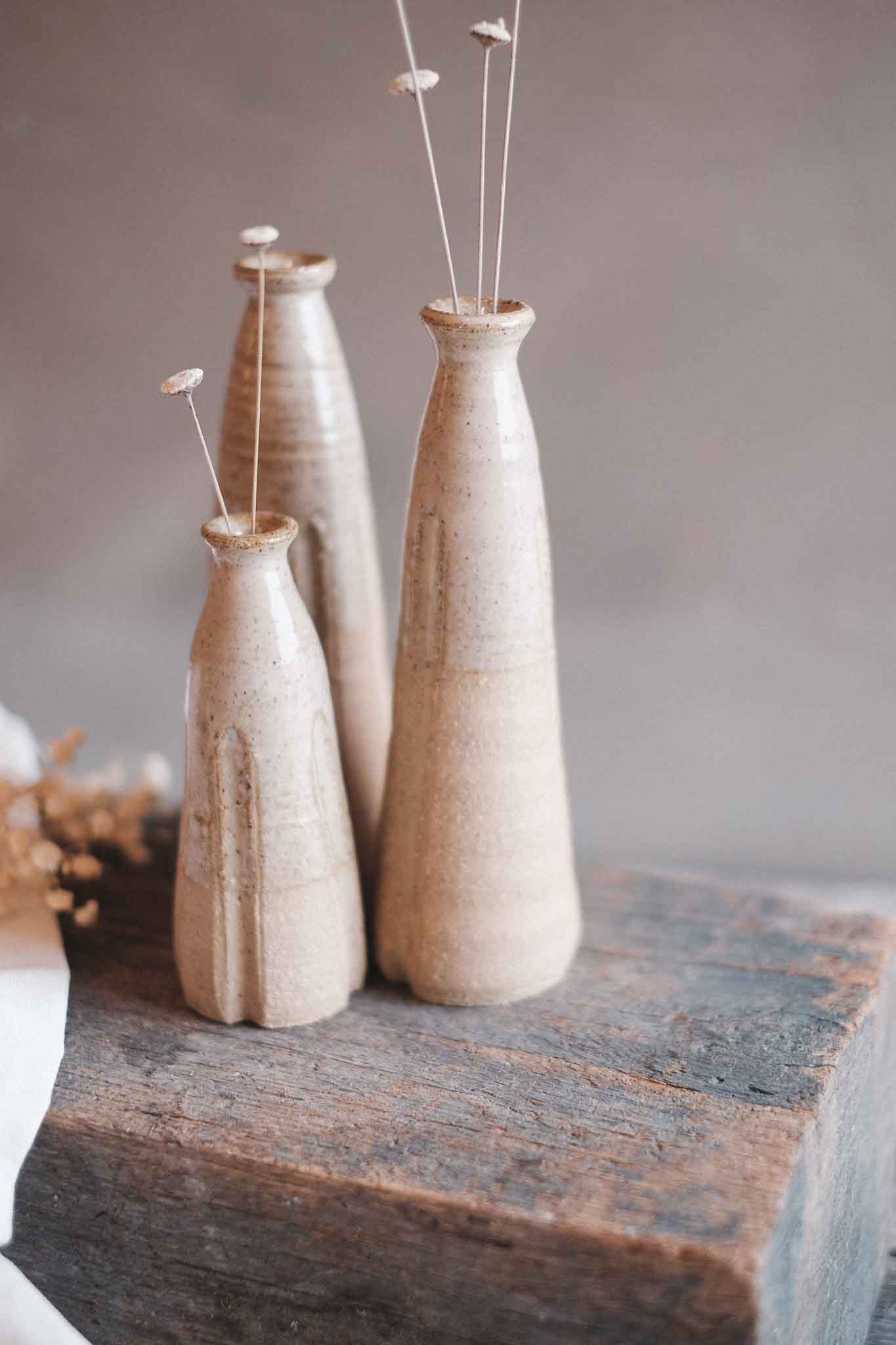 Handmade Wild Clay Bud Vase — Medium