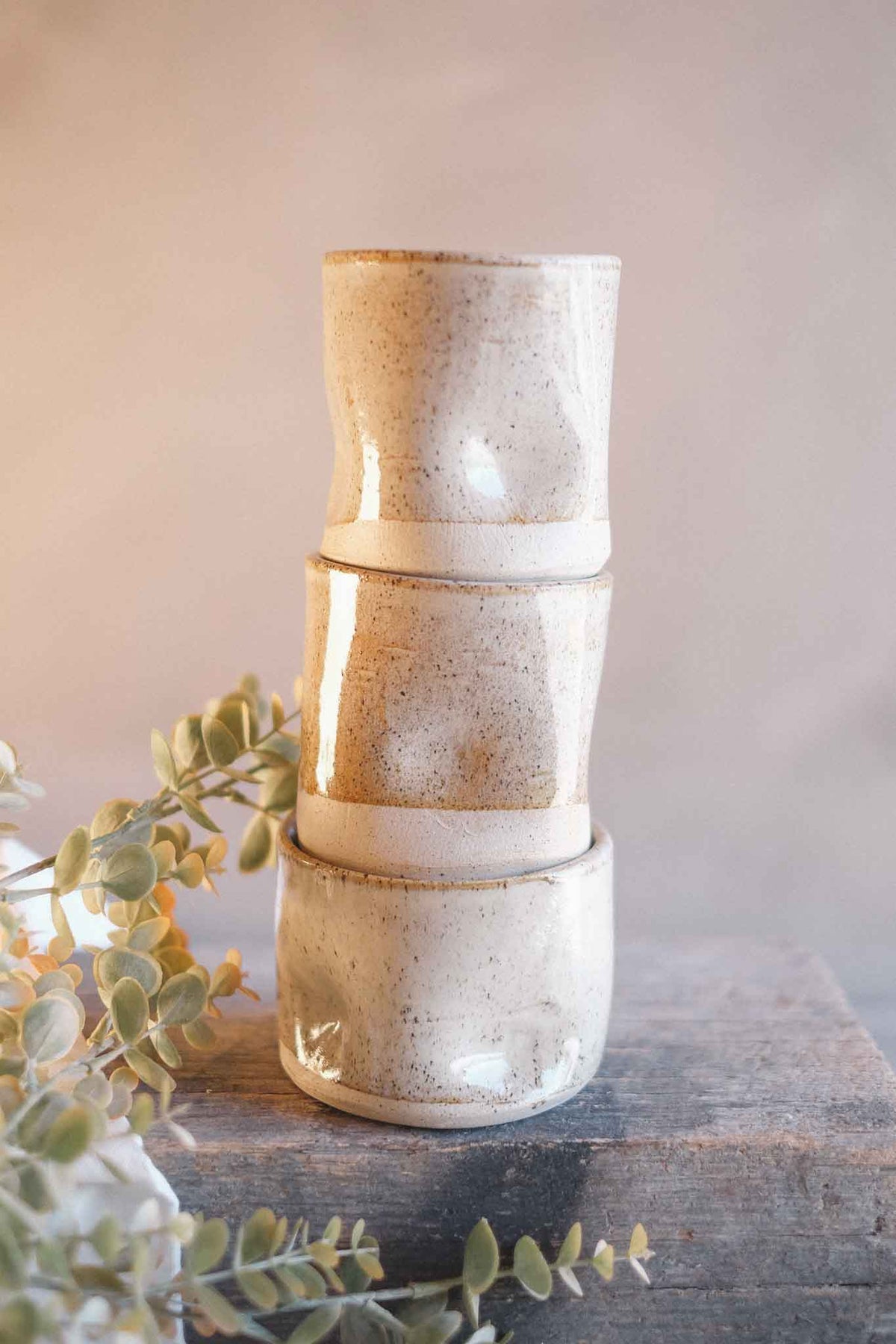 Latte Cup – Dimpled Wabi Sabi – Binalong Glaze – 320–350ml