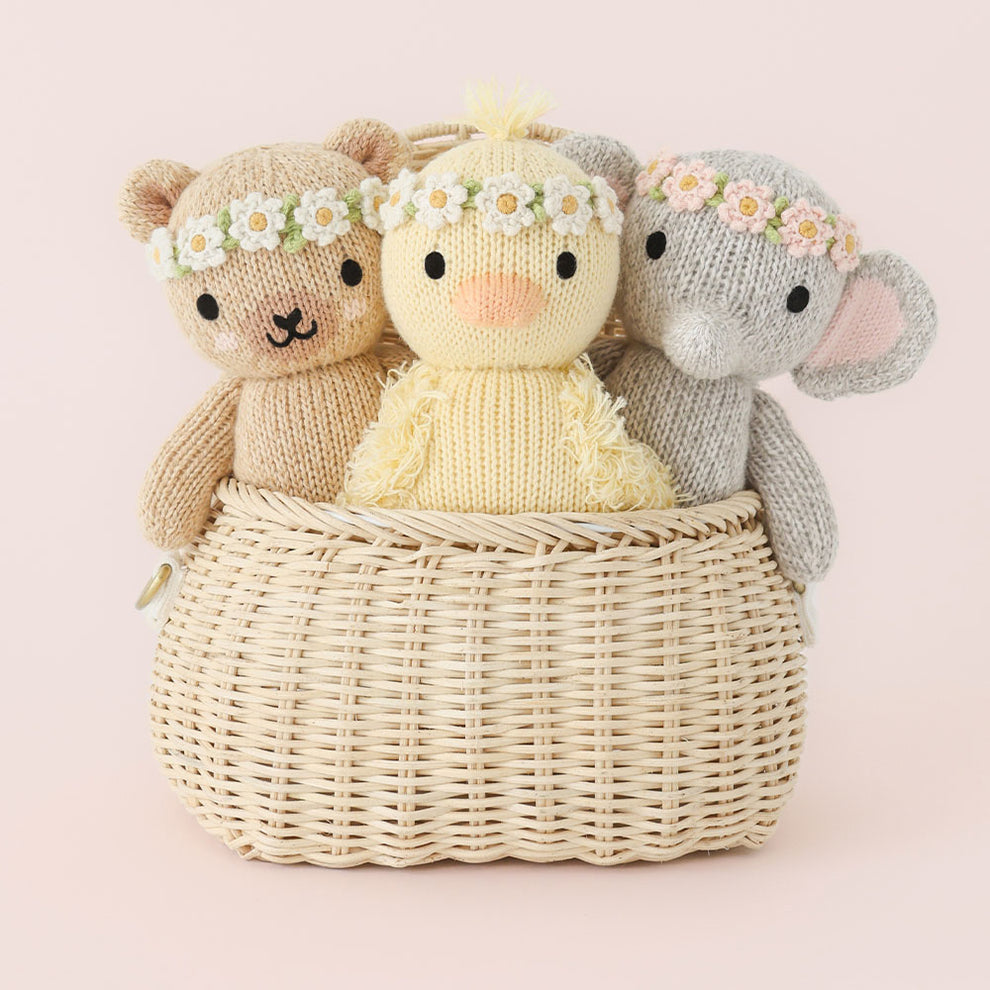 Baby Honey Bear (ivory floral)