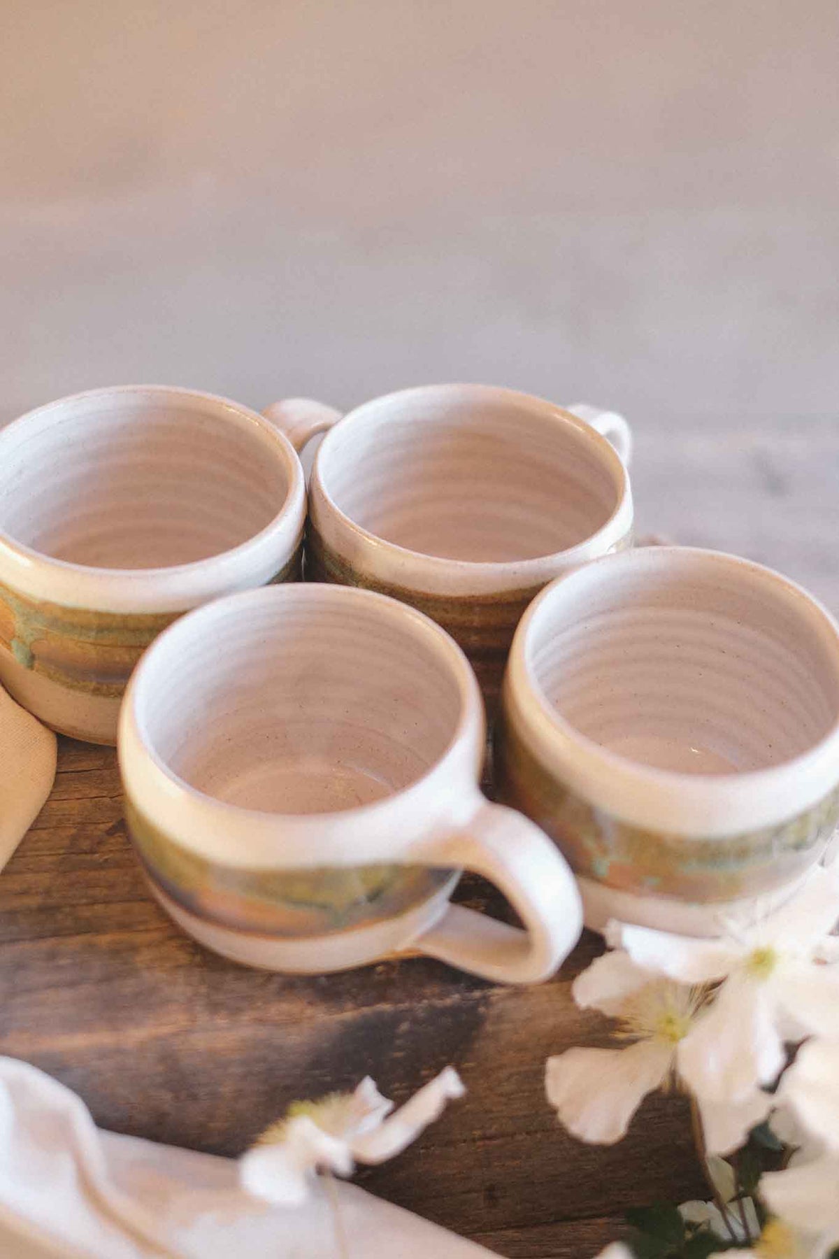 Wheel-thrown Seaweed Landscape Mug – 300–330ml