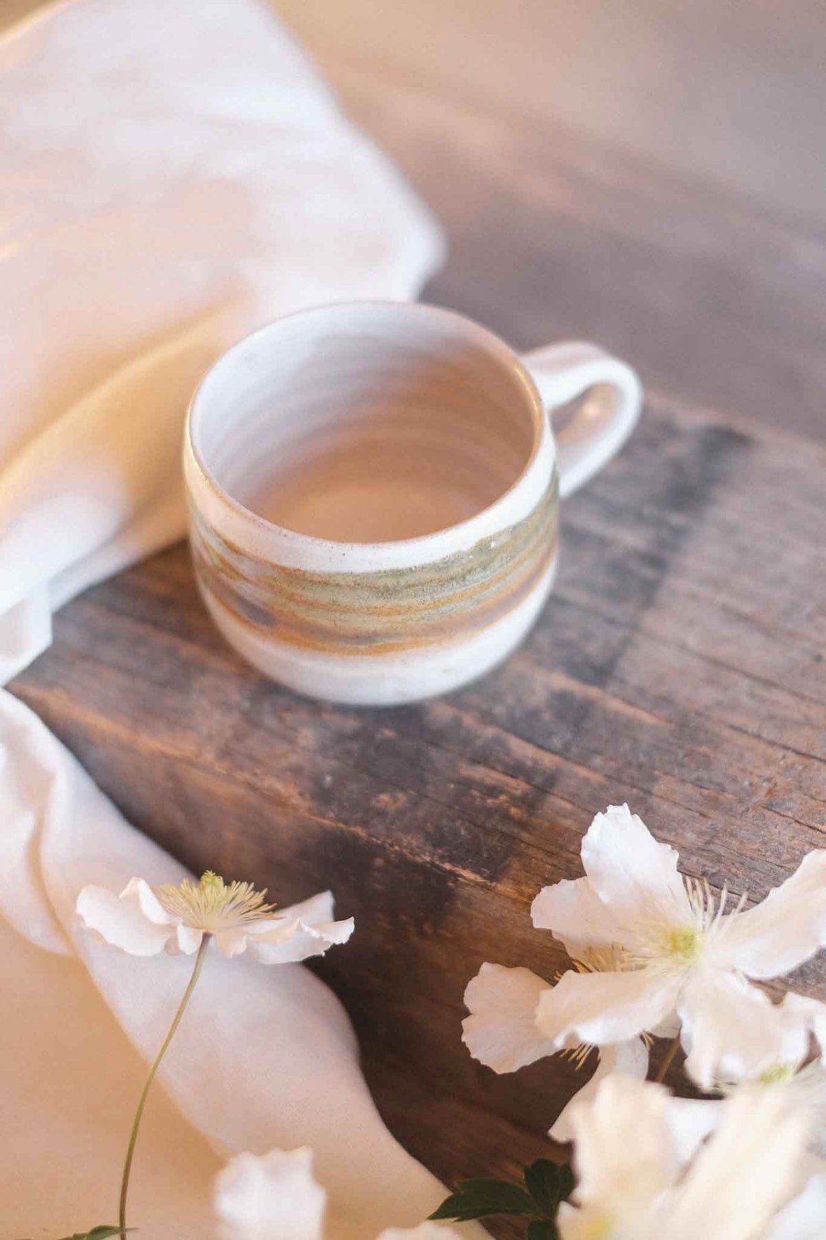 Wheel-thrown Seaweed Landscape Mug – 300–330ml