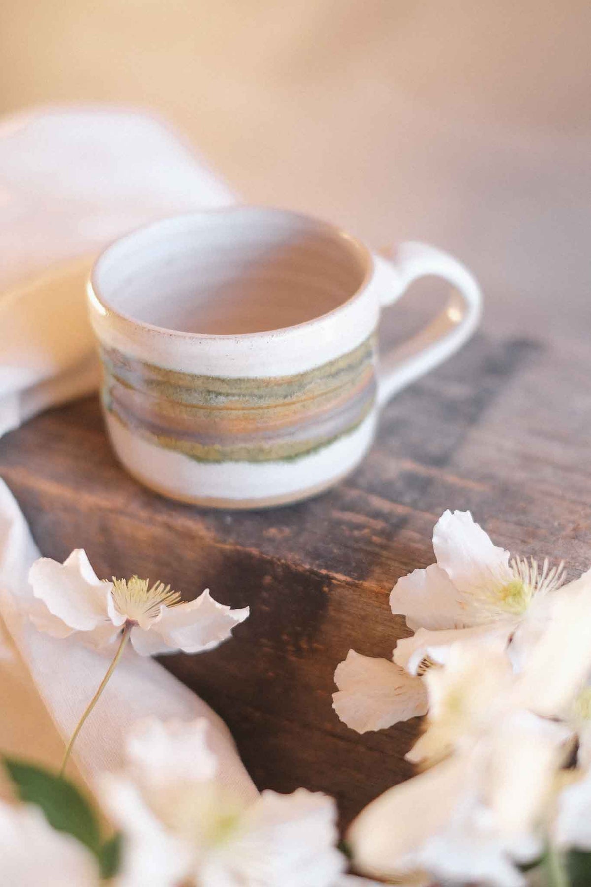 Wheel-thrown Seaweed Landscape Mug – 300–330ml