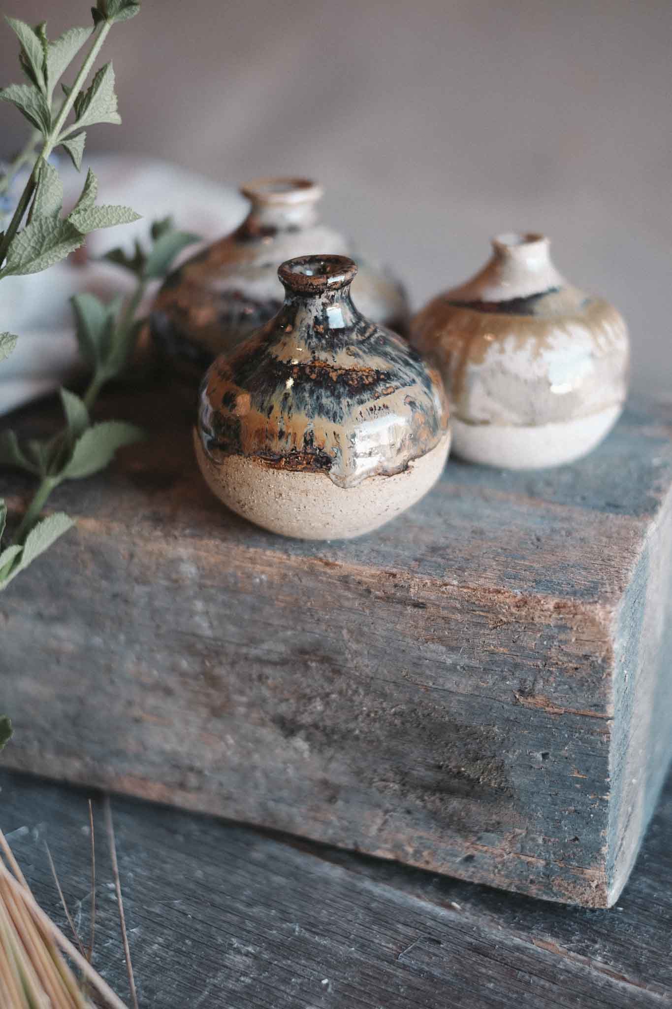 Handcrafted Wild Clay Bud Vase — Small