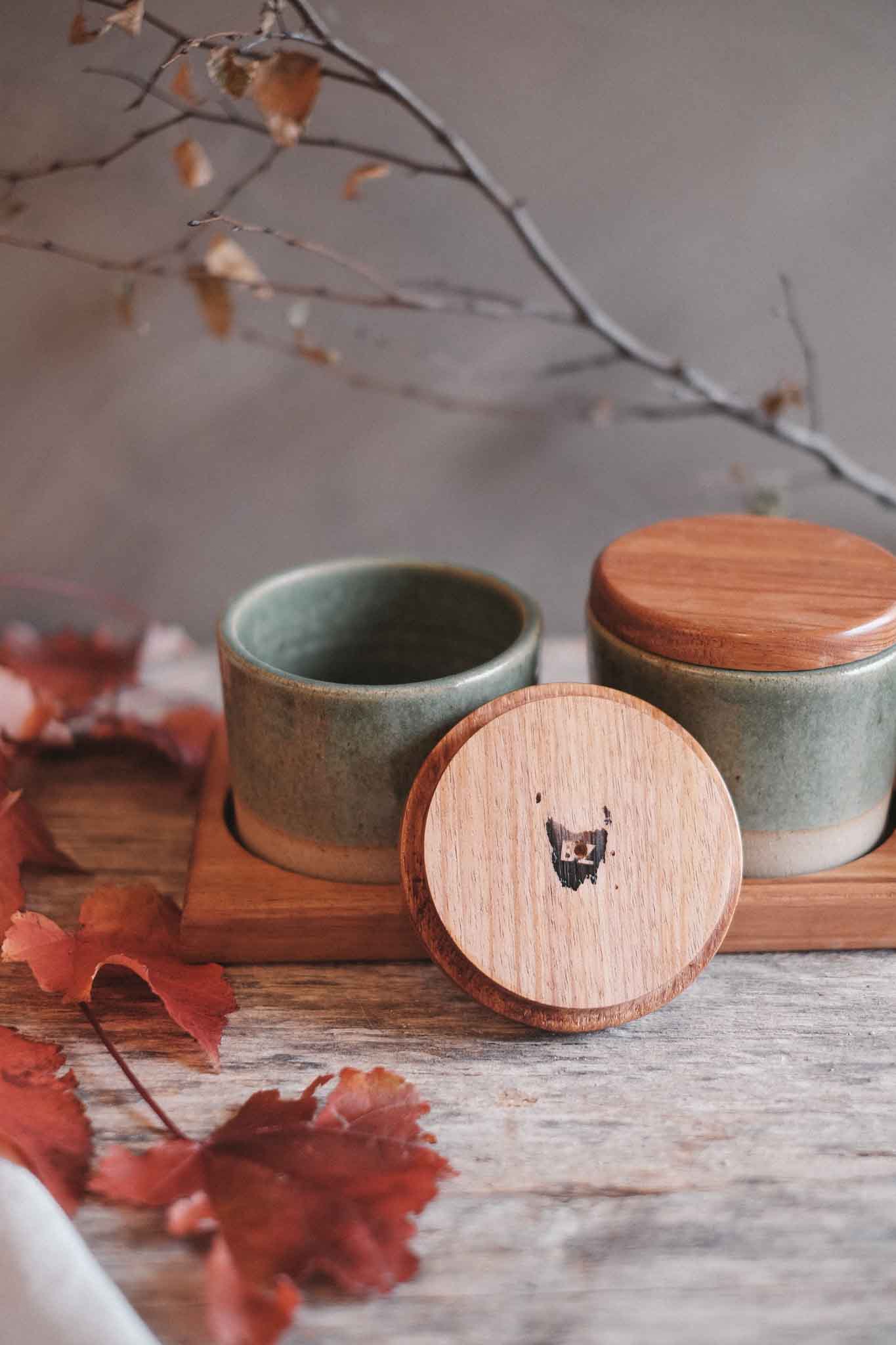Three-Piece Pantry Jar Set — Blackwood & Wild Clay (40 × 15 × 13cm)