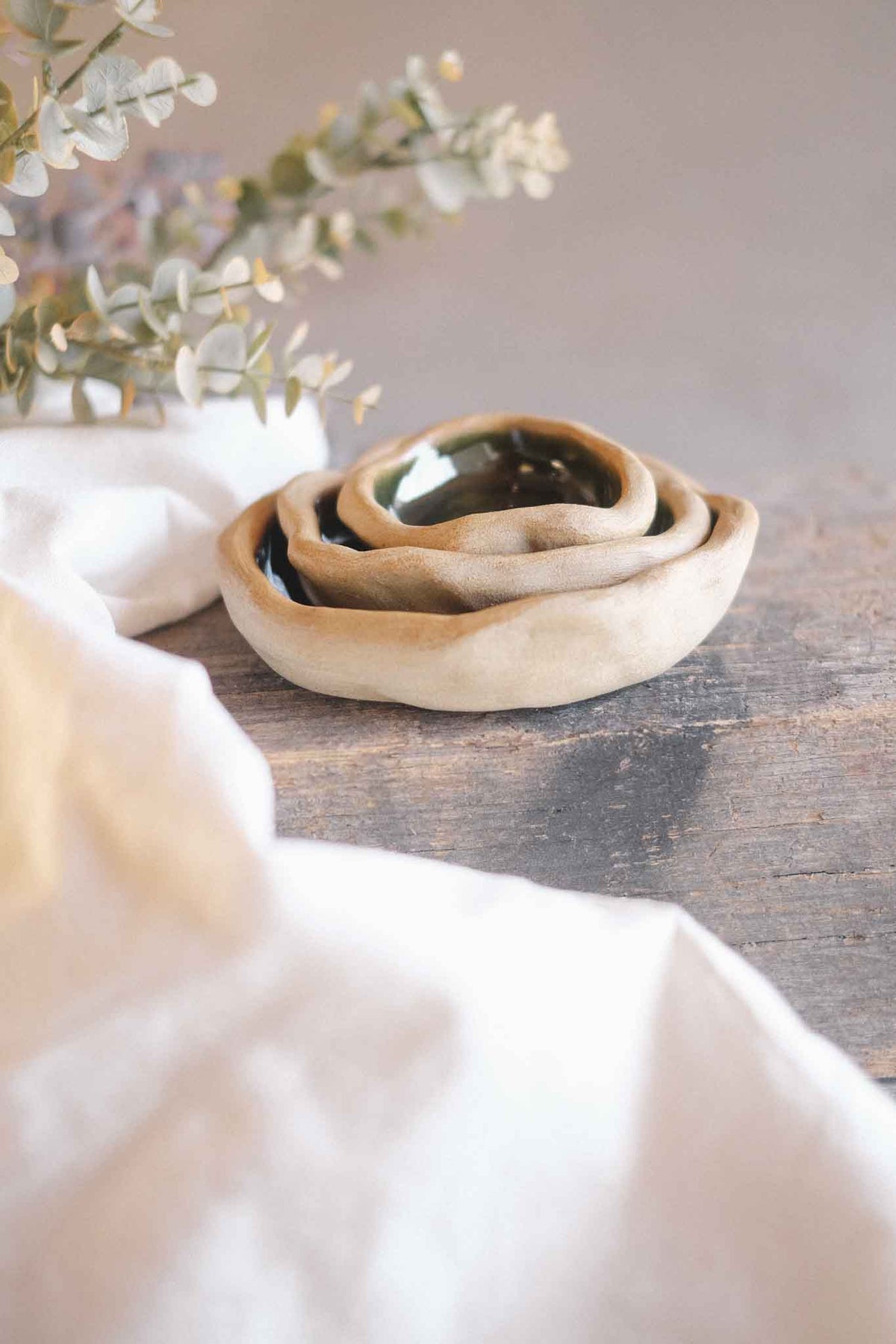 Rock Dish – Jade – Set of 3