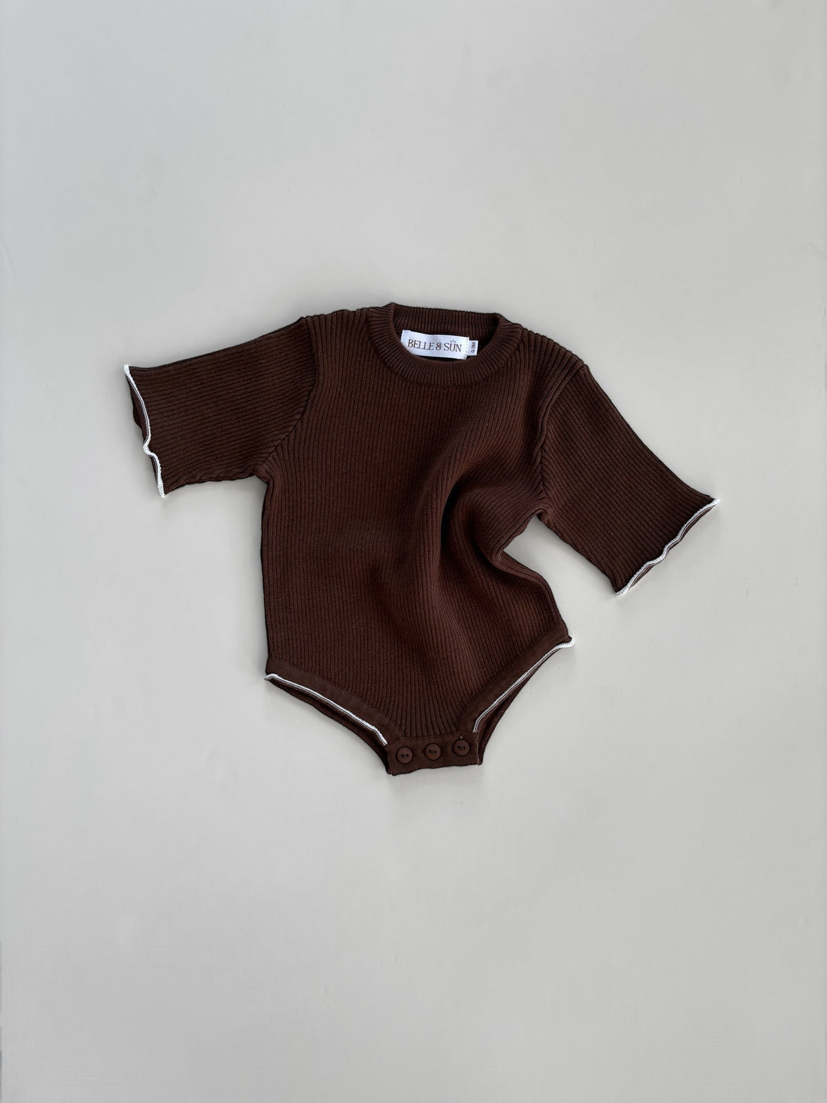 RIBBED ROMPER | CACAO