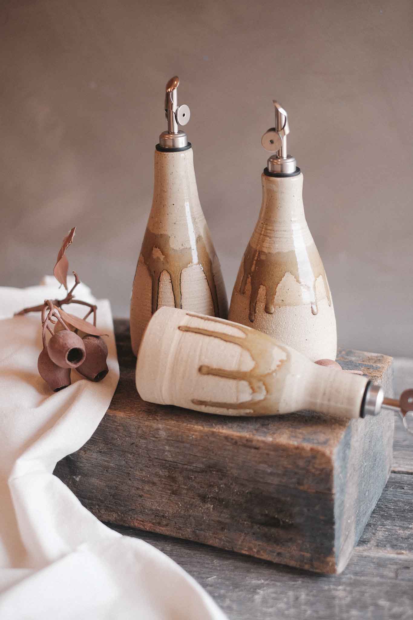 Wild Clay Oil Cruet/ Pourer– Handcrafted Elegance