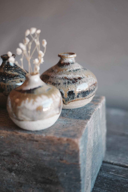 Handcrafted Wild Clay Bud Vase — Medium Landscape