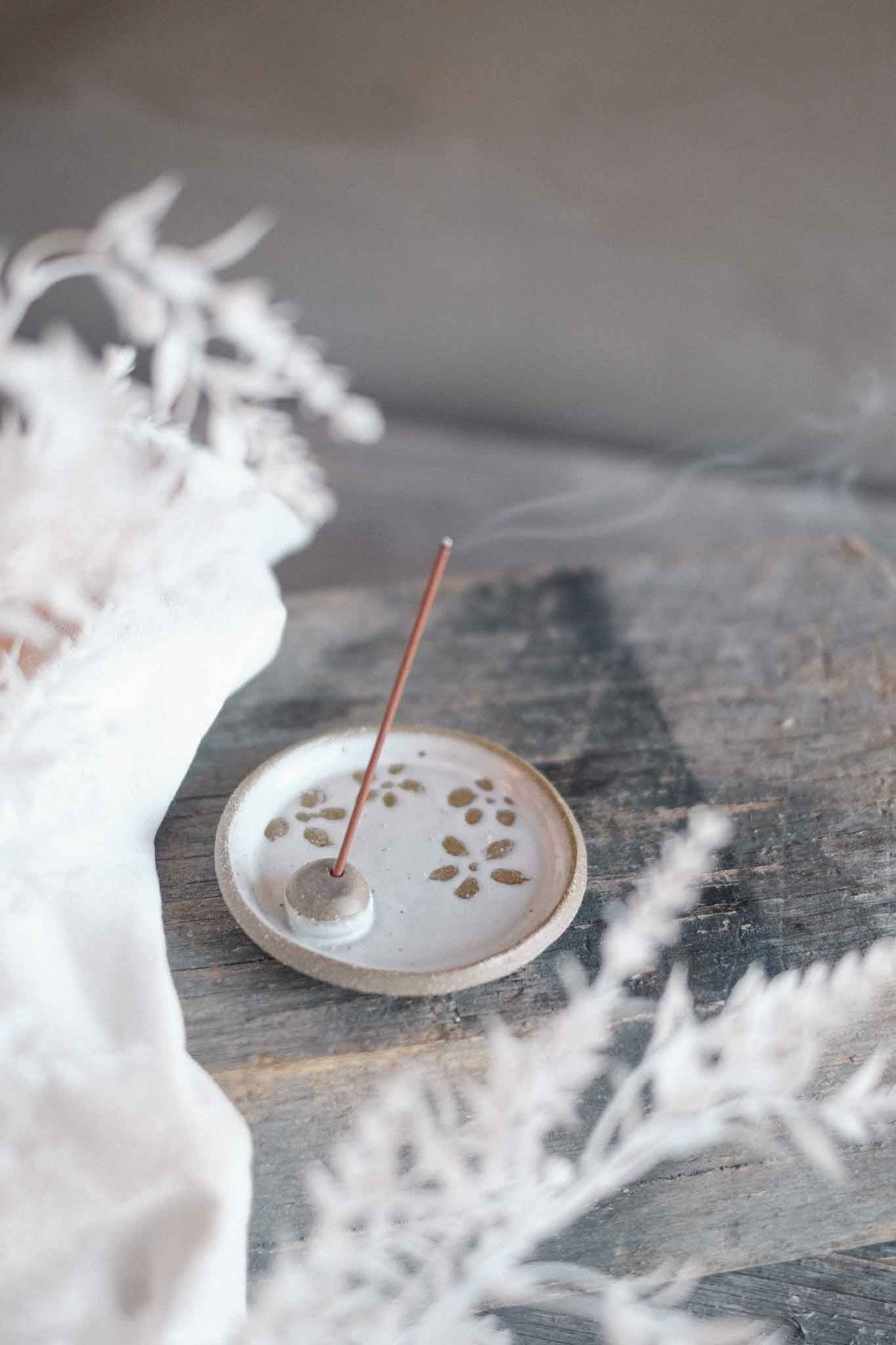 Incense Dish — White