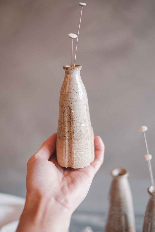 Handmade Wild Clay Bud Vase — Small