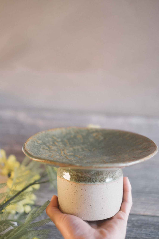 Sage Pedestal Serving Plate