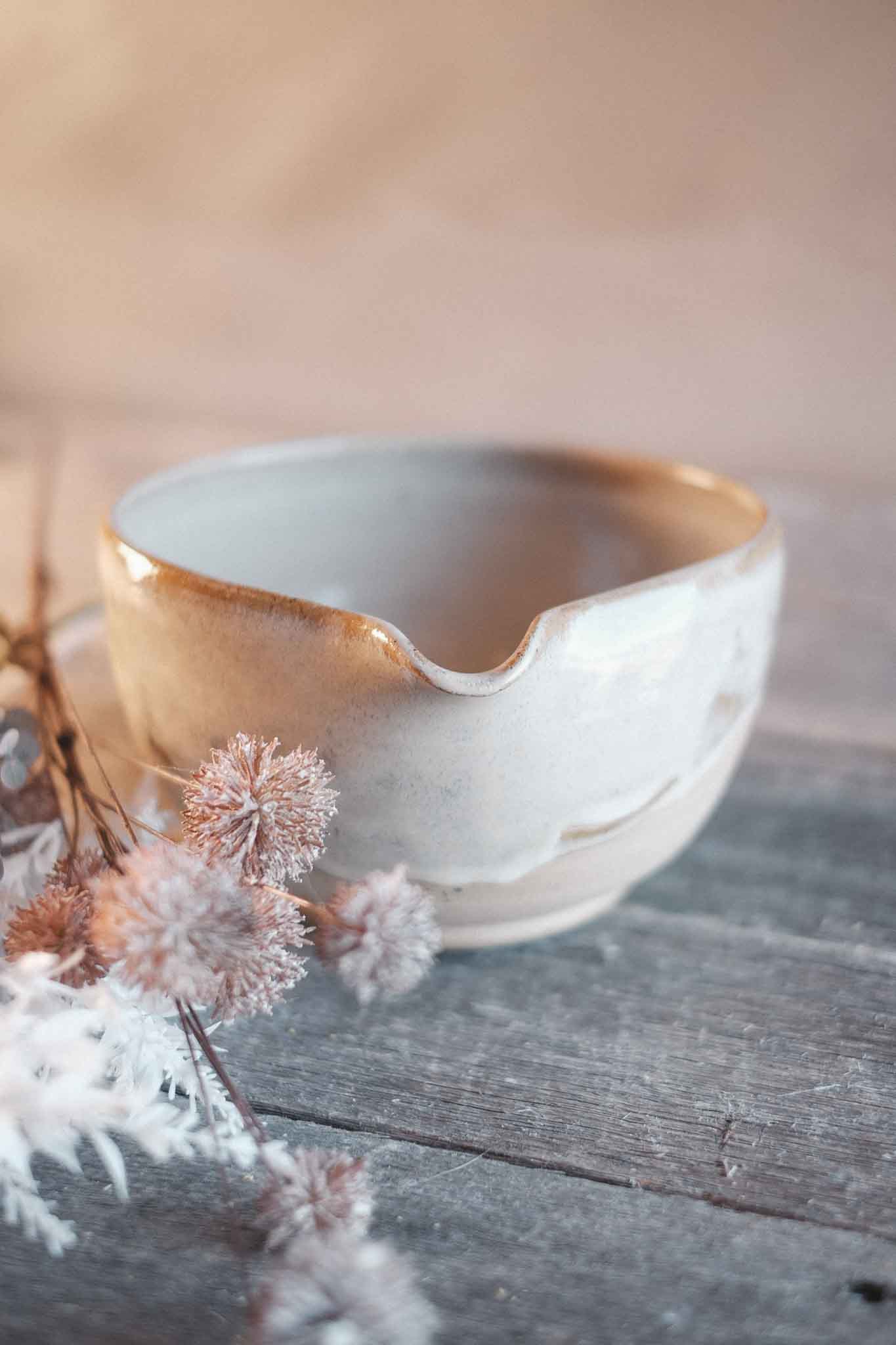 Wild Clay Mixing Bowl with Pouring Spout — Binalong Glaze