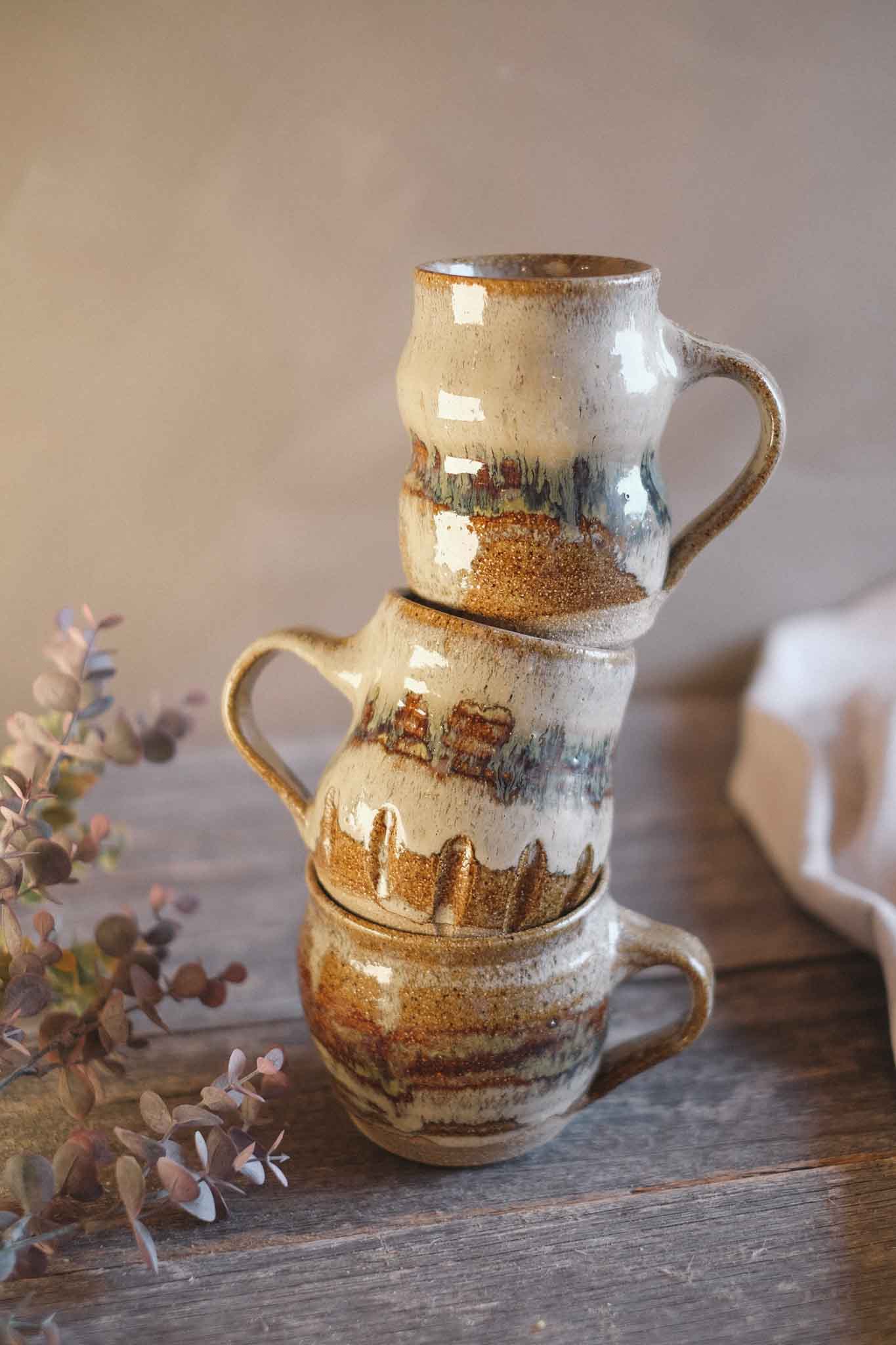 Handmade Mug — Wheel Thrown — Seaweed 2