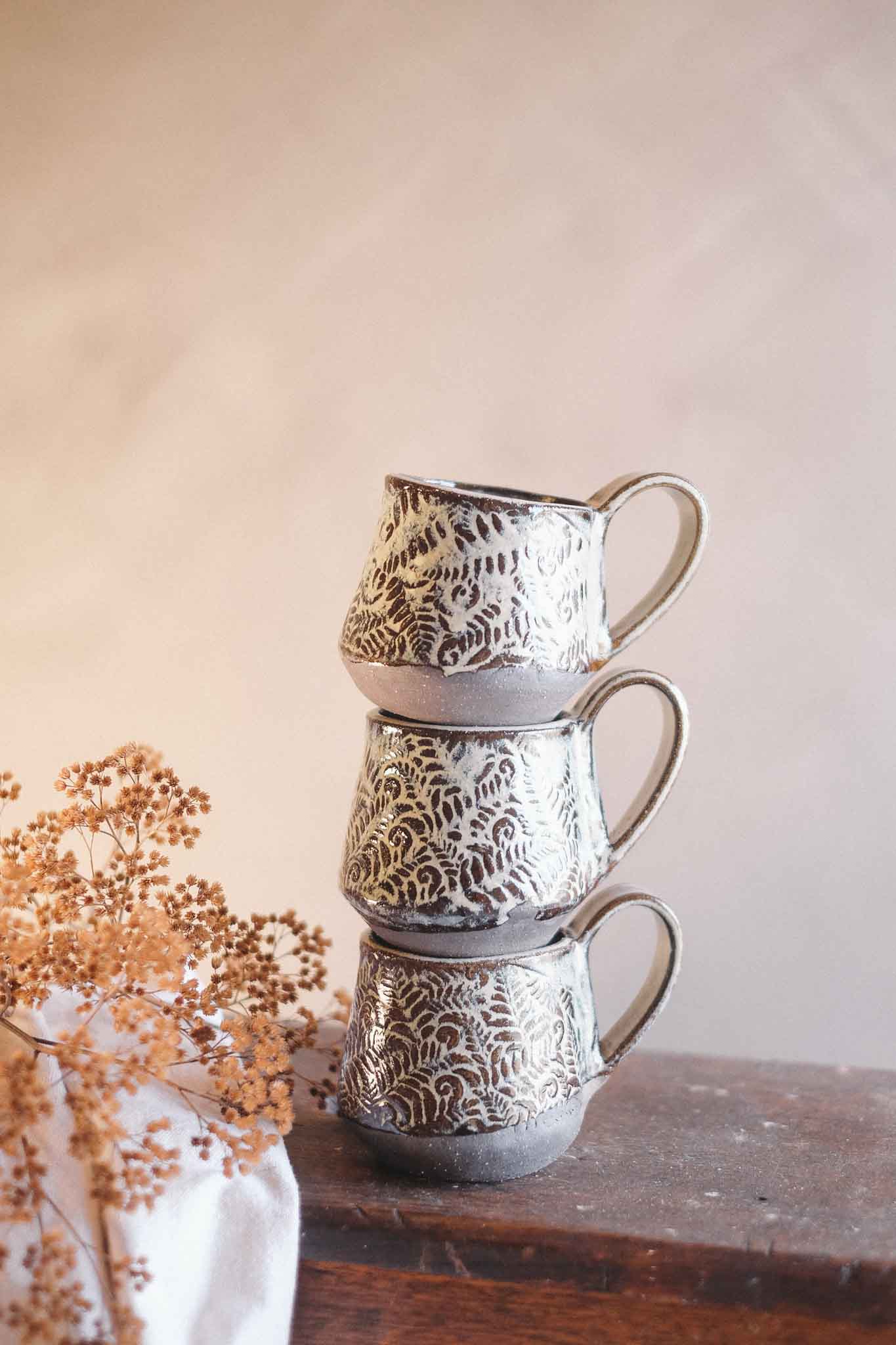 Black Clay Fern Mug – 300ml