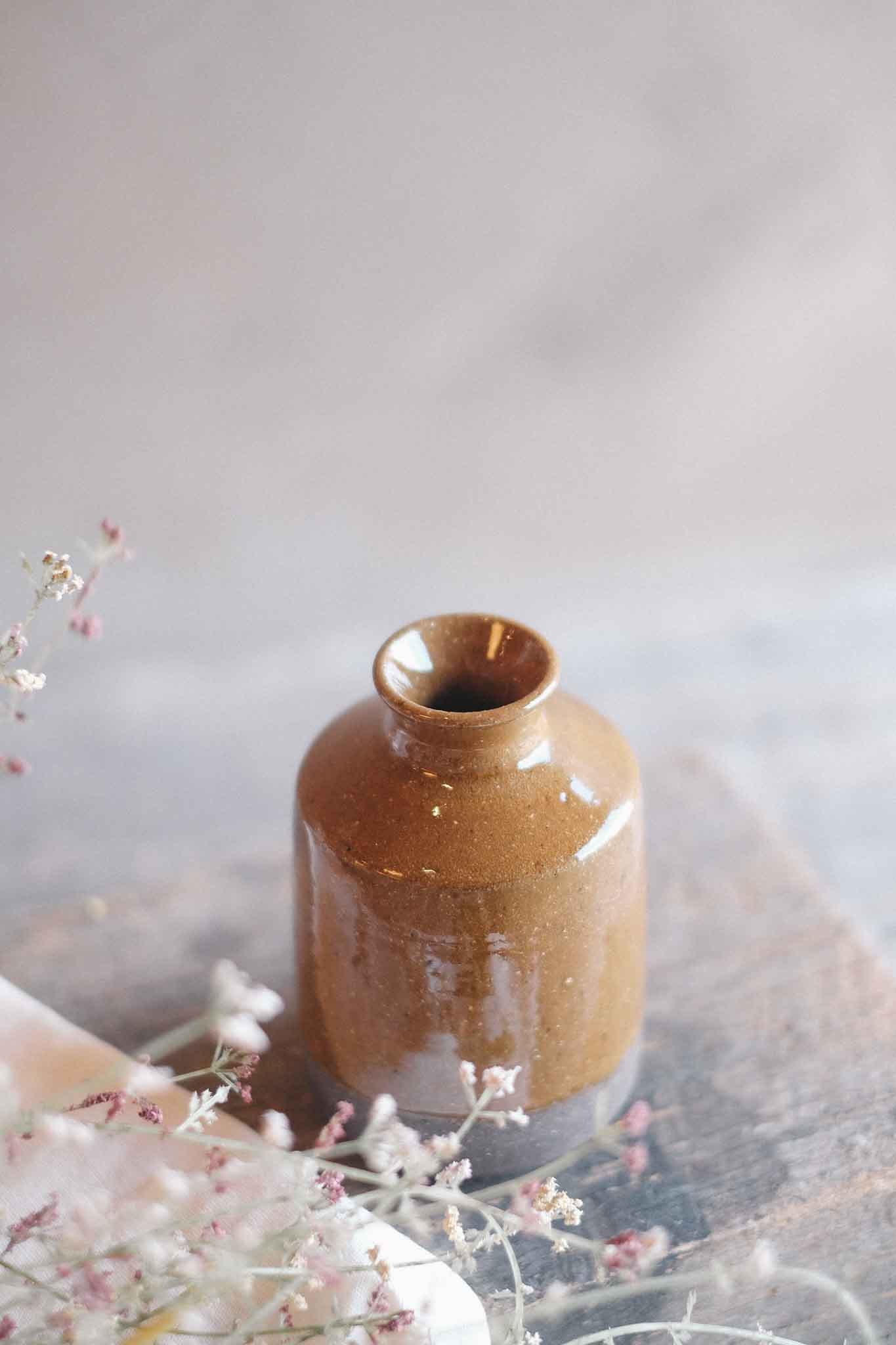 Black Clay Vase 15cm x 9cm