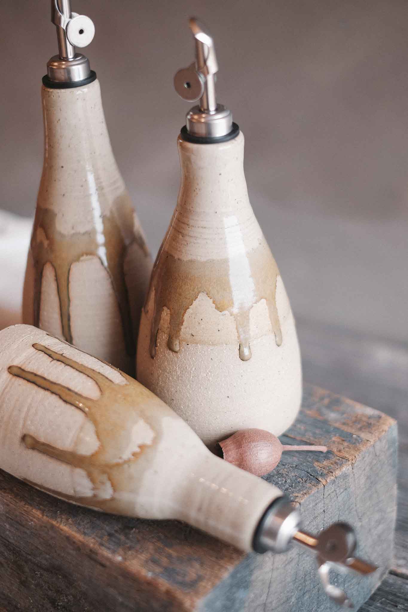 Wild Clay Oil Cruet/ Pourer– Handcrafted Elegance