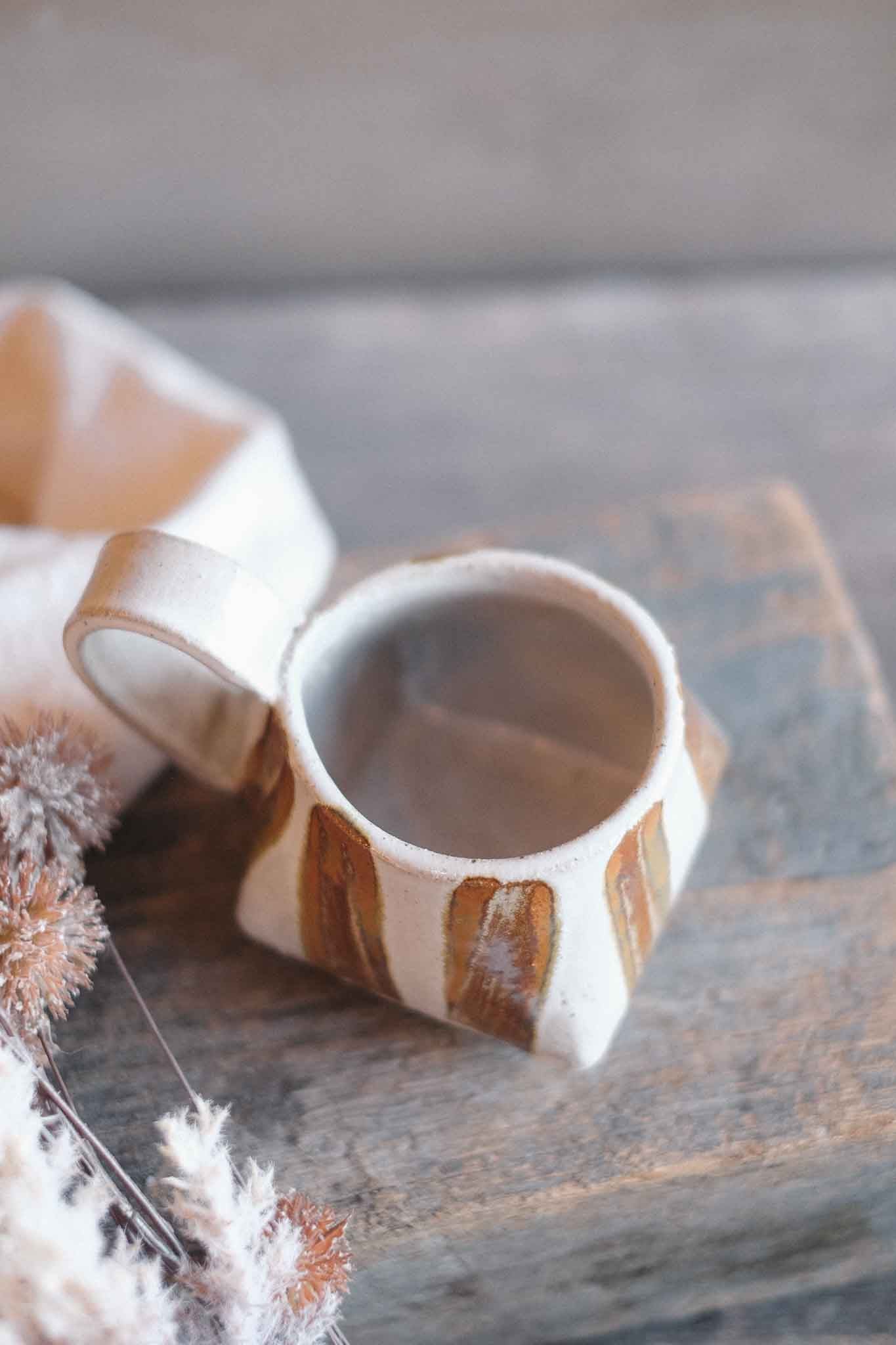 The Folded Mug — Lichen Striped