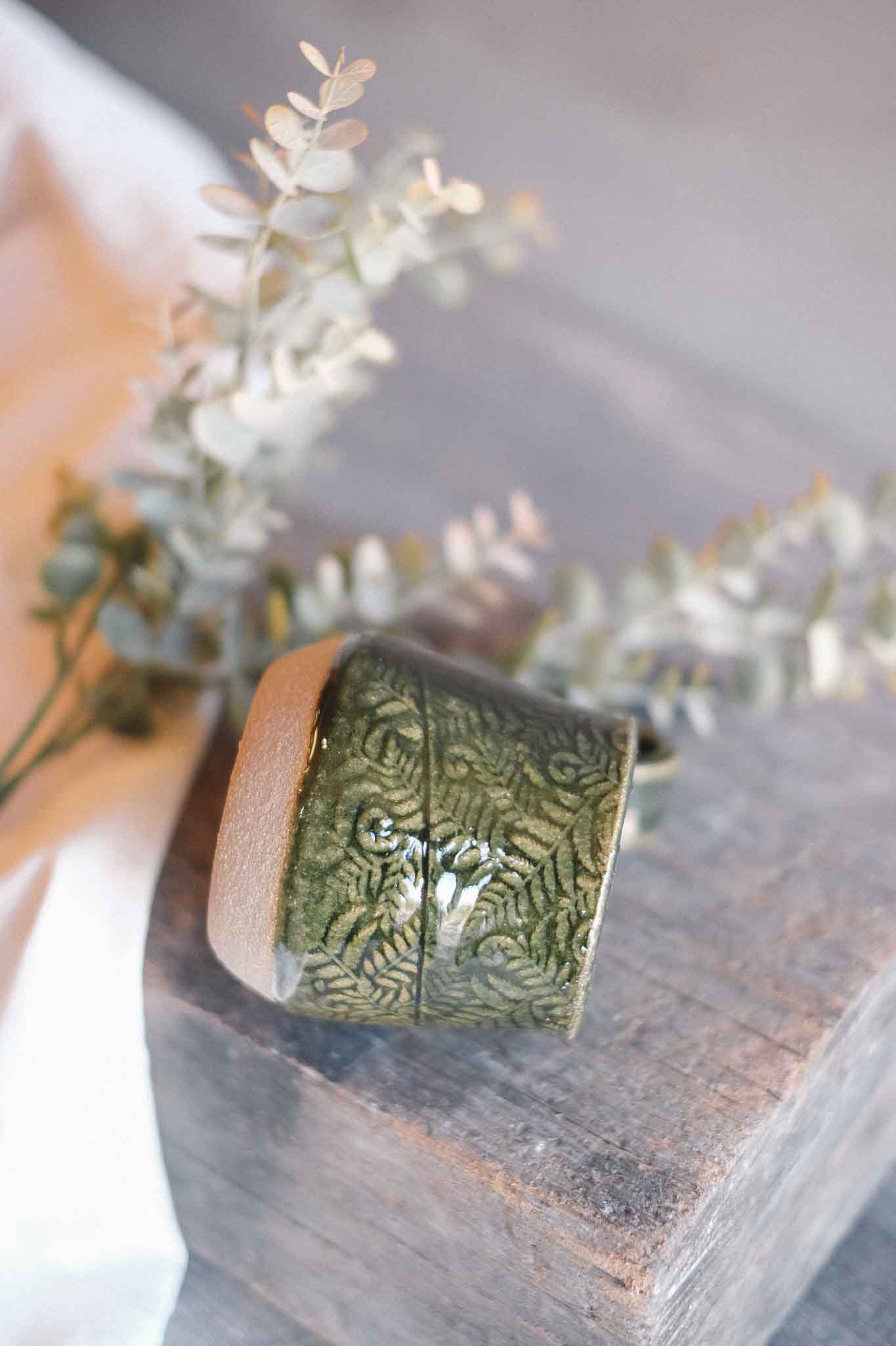Handbuilt Ceramic Mug — Jade Pattern