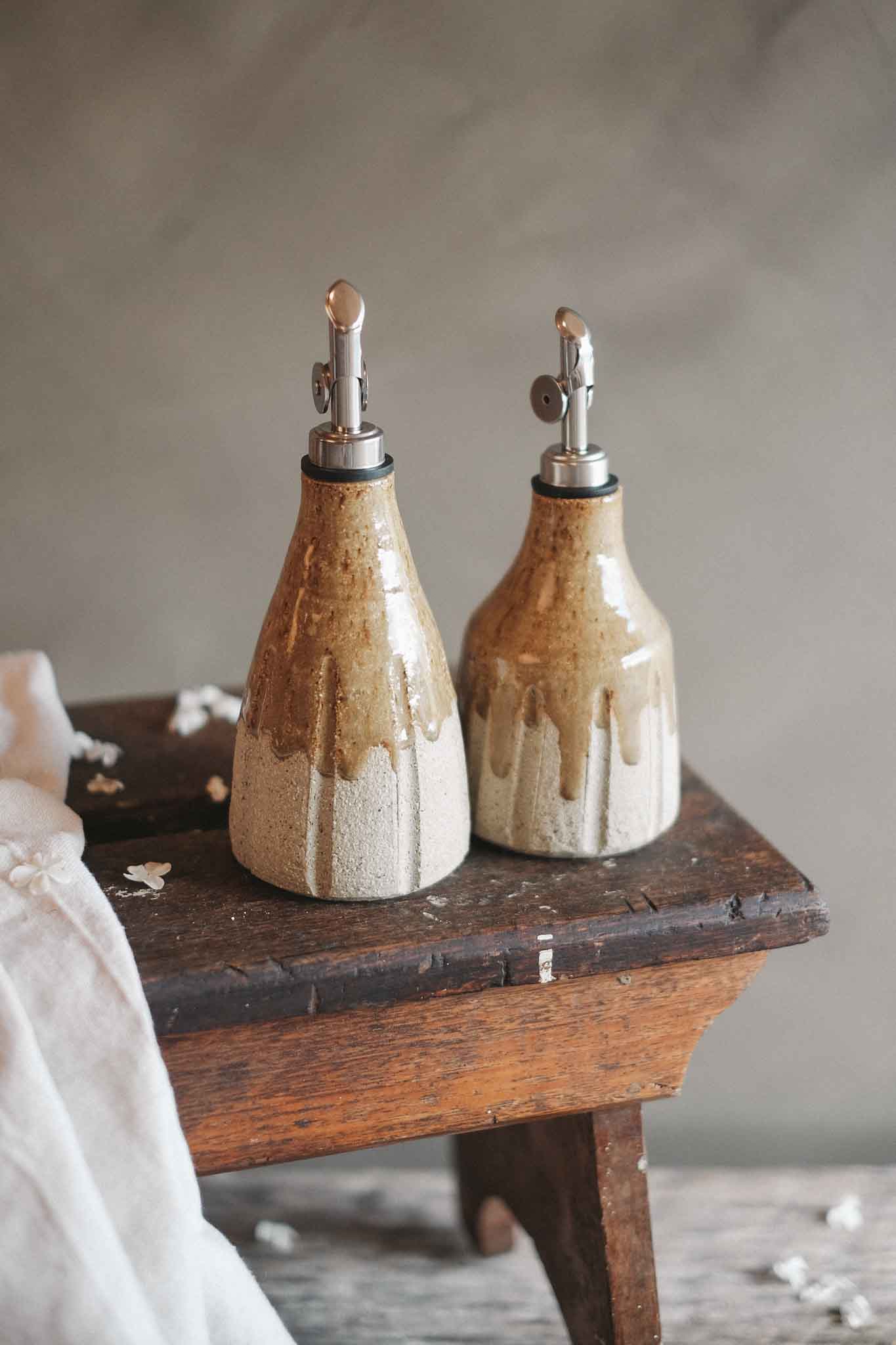 Wild Clay Oil Cruet – Handcrafted Elegance | Sundown