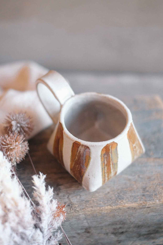 The Folded Mug — Lichen Striped