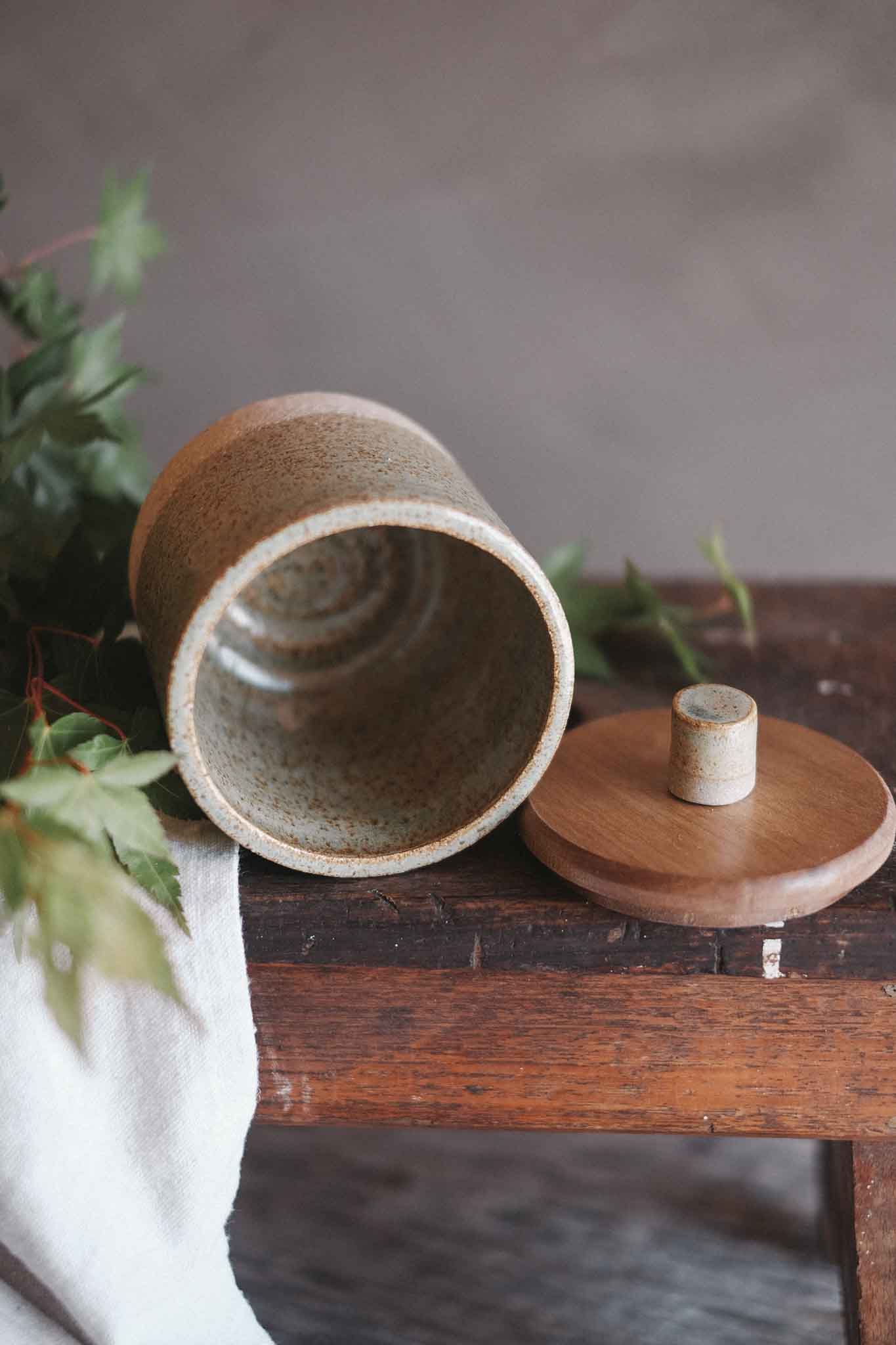 Jars w/ Sassafras Lid and Ceramic Knob