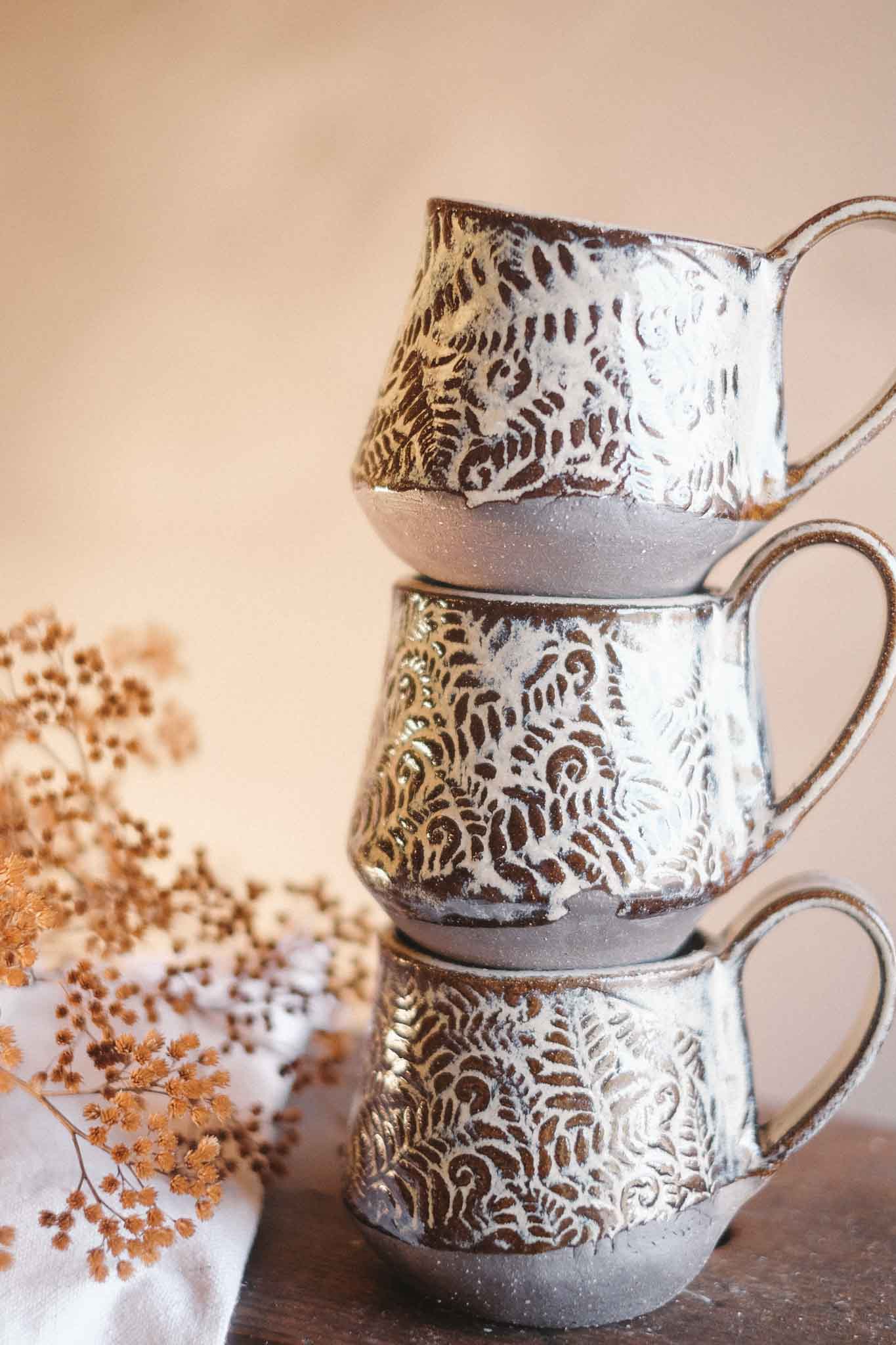 Black Clay Fern Mug – 300ml