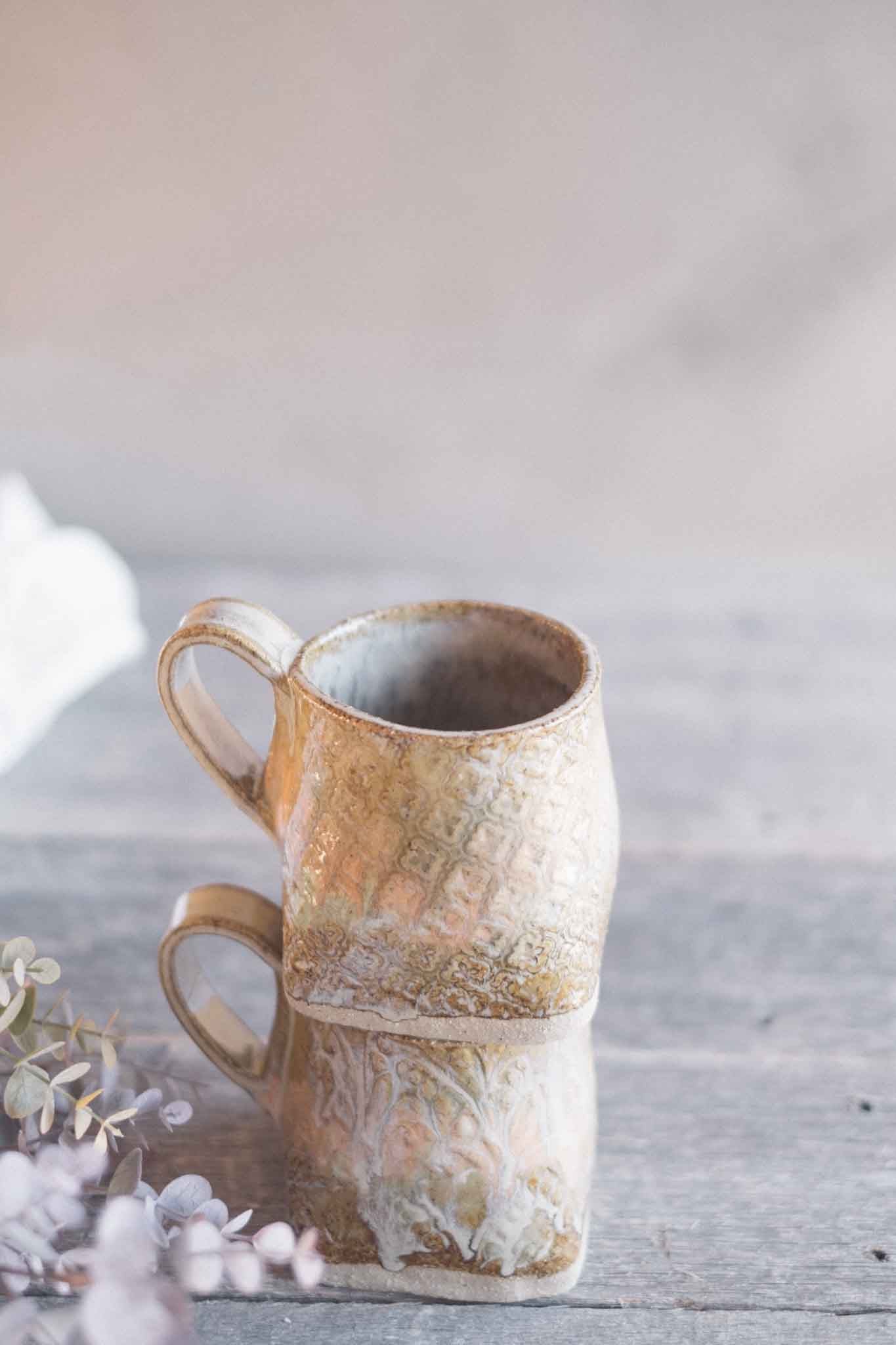 Large Handbuilt Square Mug —  Pattern