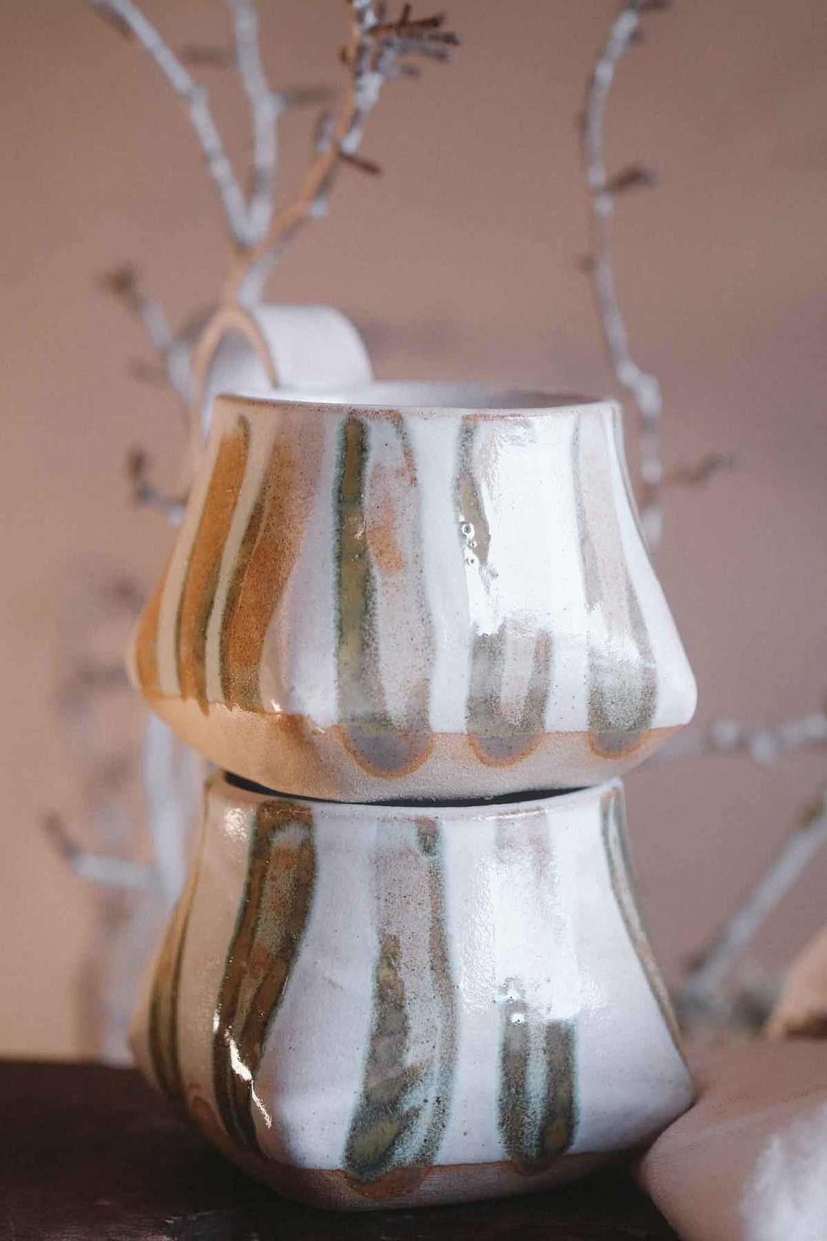 The Folded Mug —  Seaweed Stripe 300ml