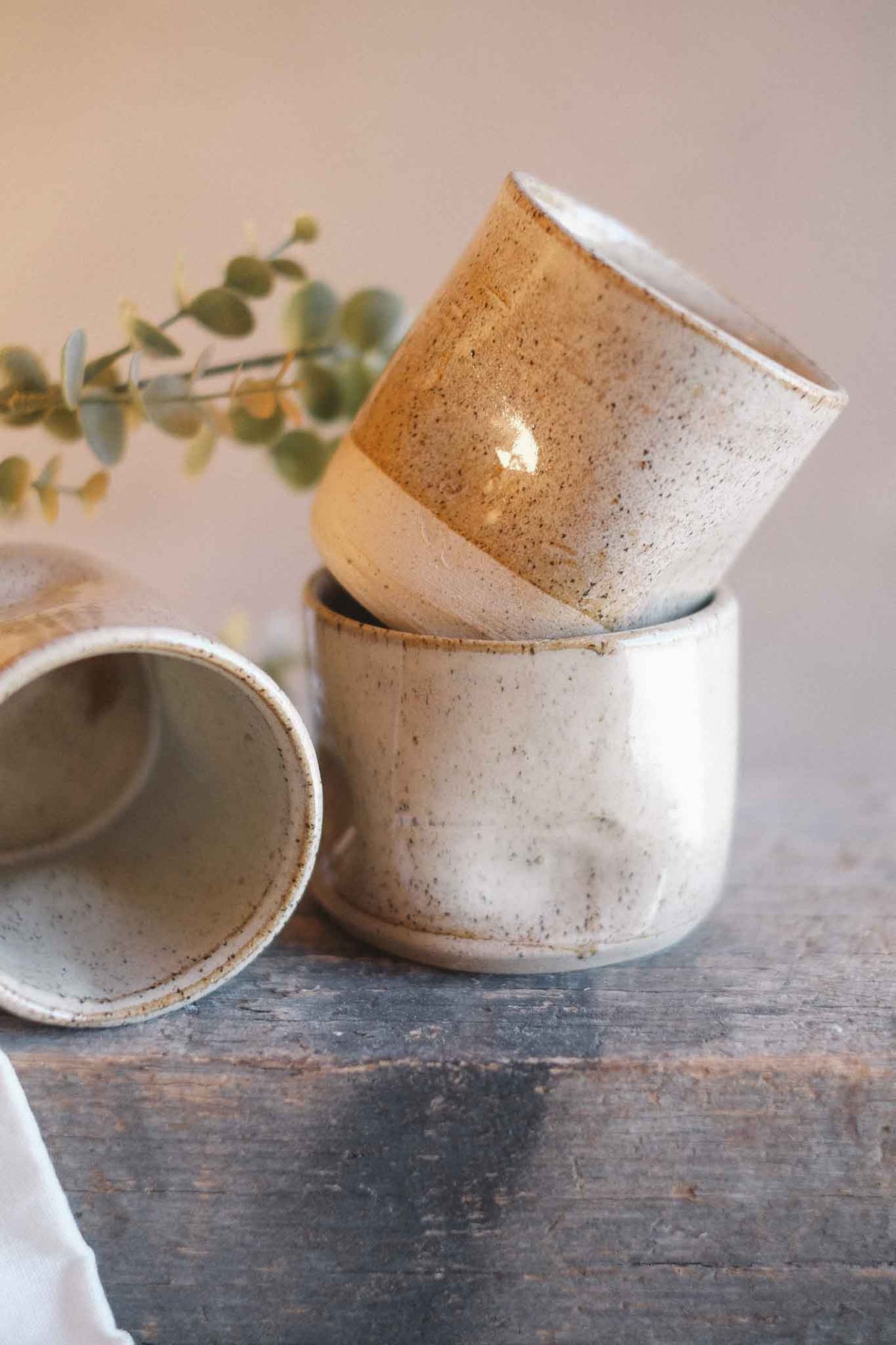 Latte Cup – Dimpled Wabi Sabi – Binalong Glaze – 320–350ml