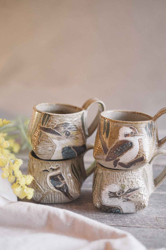 Carved Kookaburra Mug — Jane Chapman Collaboration