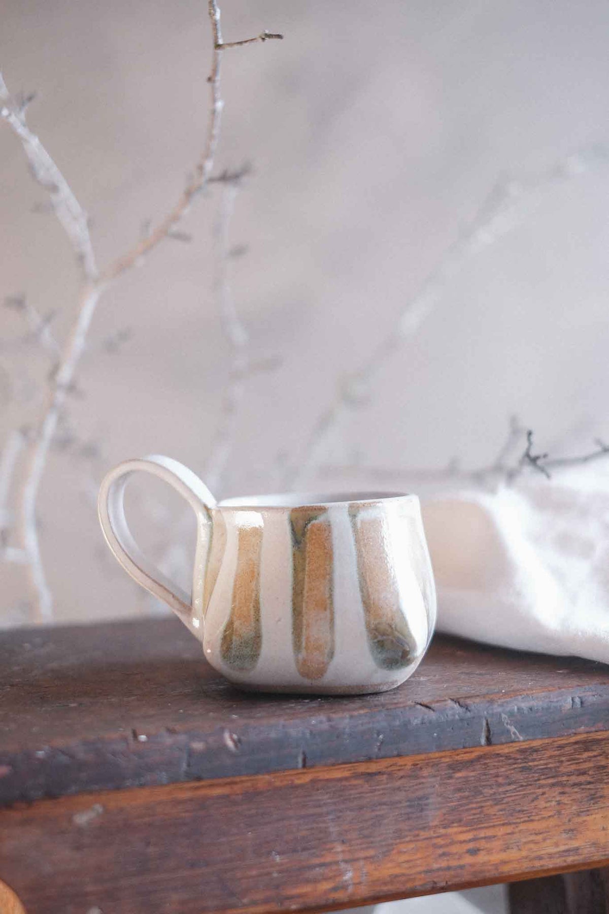 The Folded Mug —  Seaweed Stripe 300ml