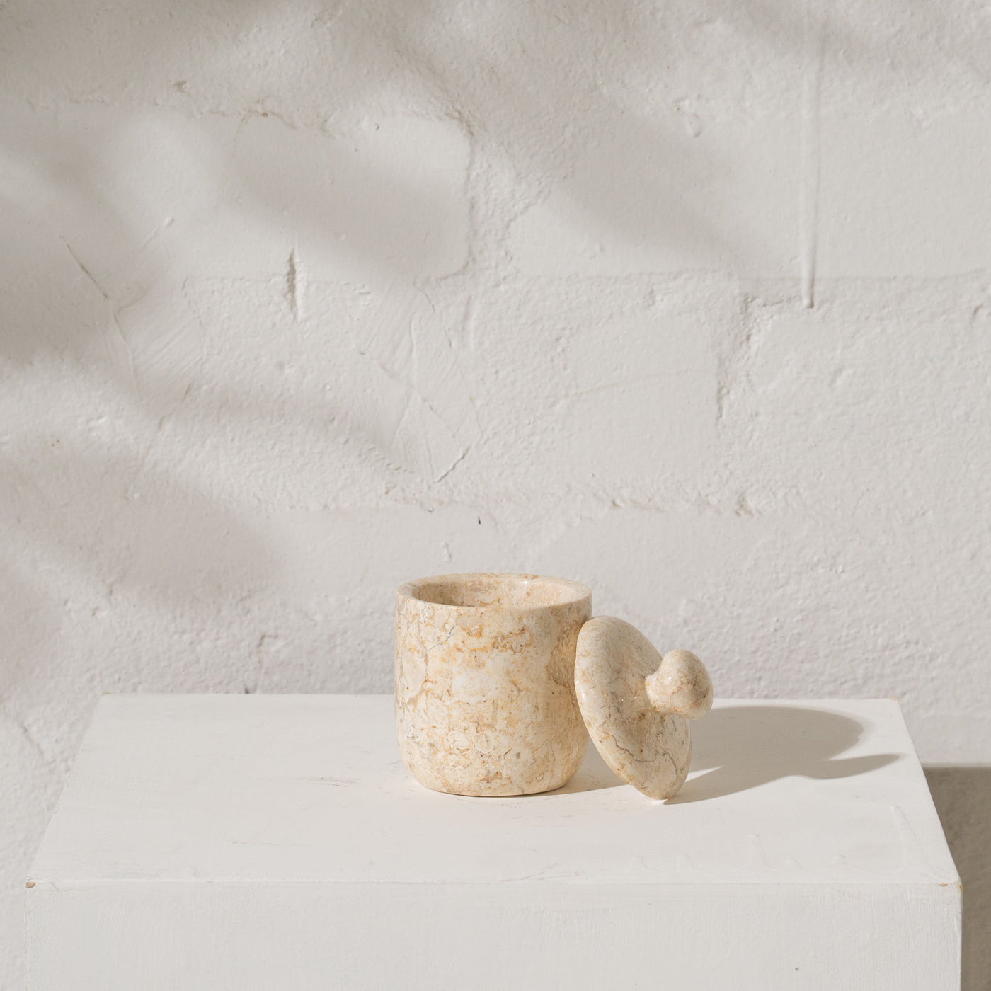 Emele Travertine Jar