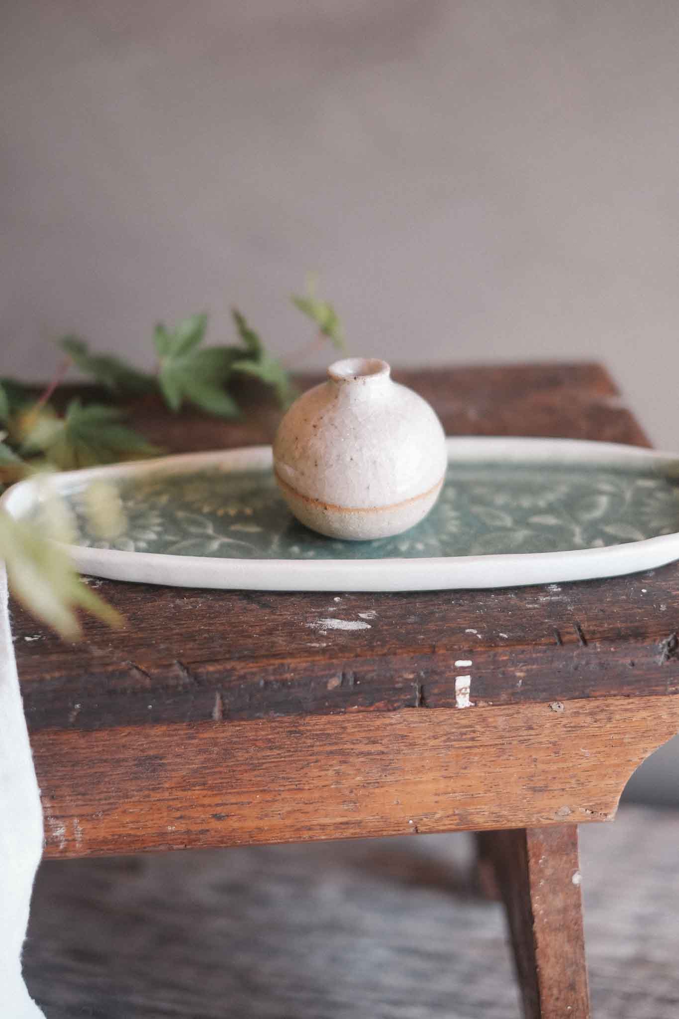 Floral Pattern Oblong Dish