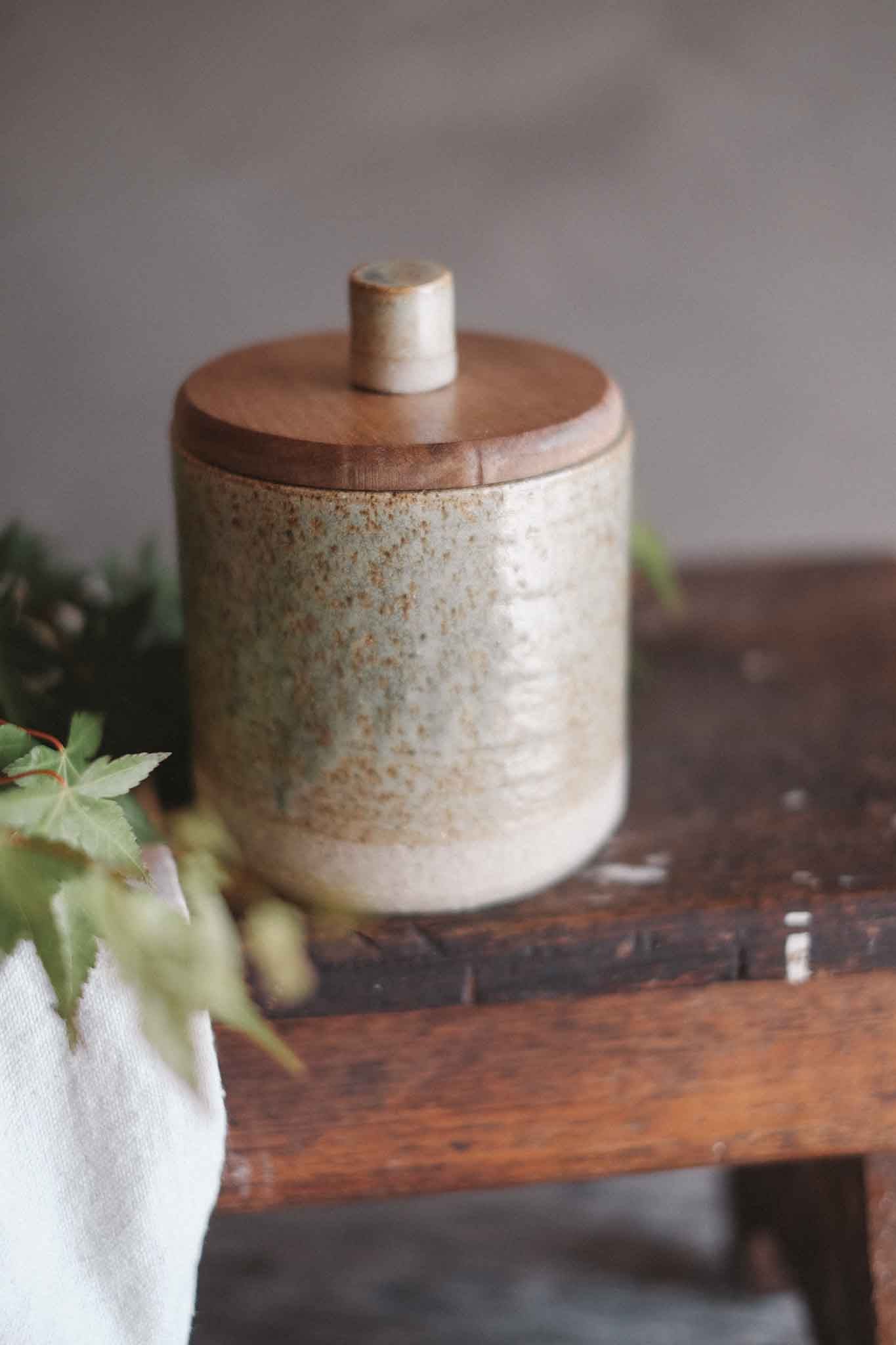 Jars w/ Sassafras Lid and Ceramic Knob