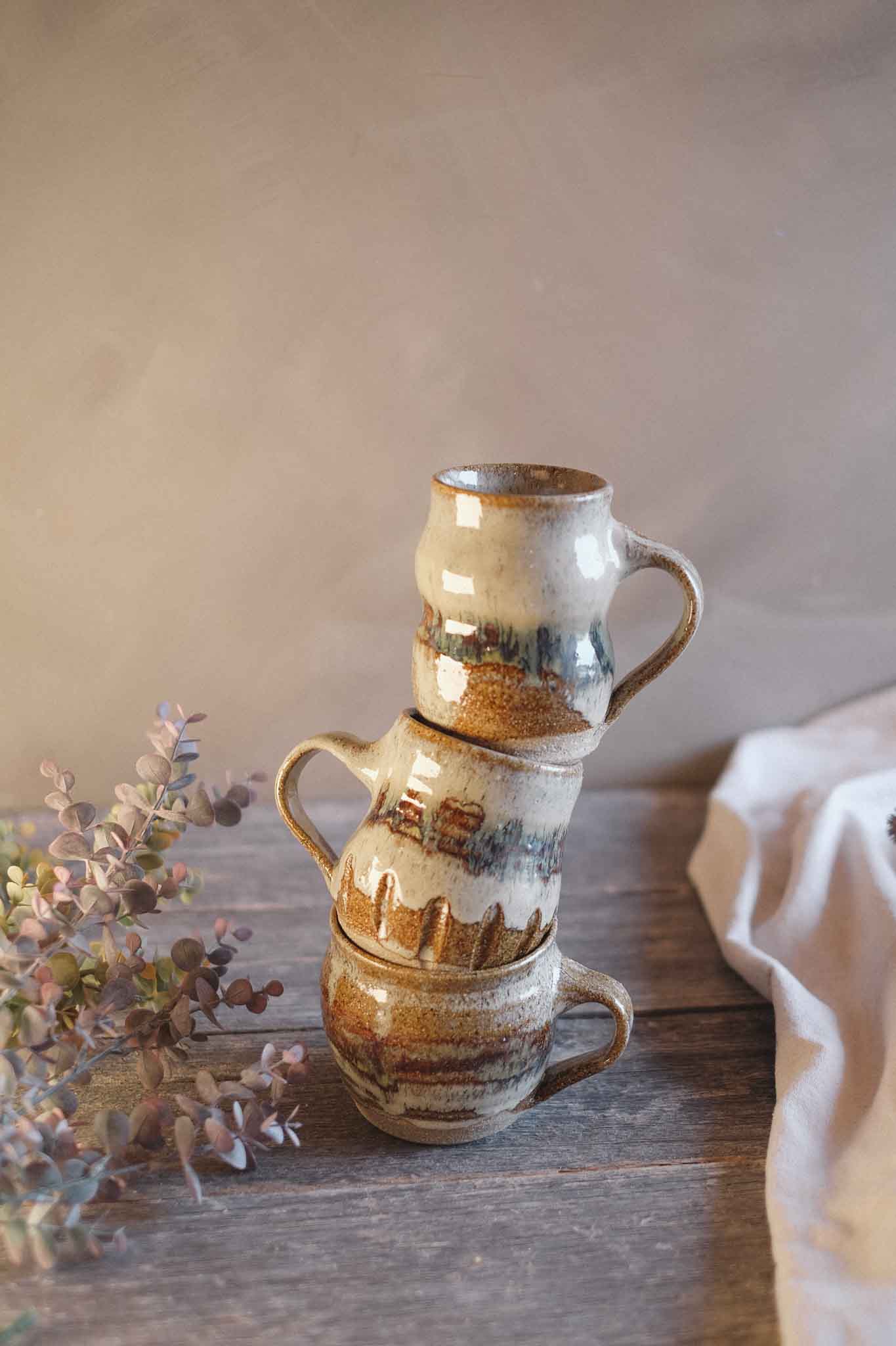 Handmade Mug — Wheel Thrown — Seaweed 2