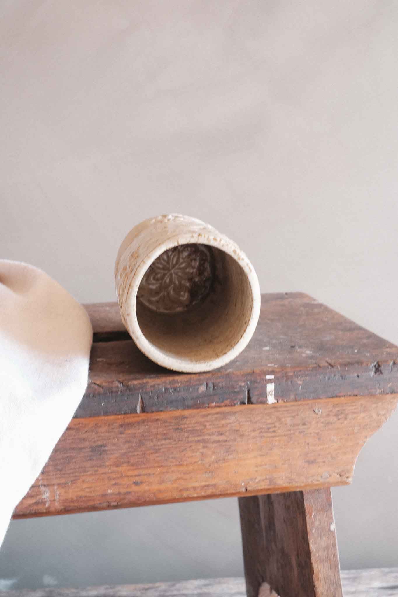 Floral Imprint Slab-Built Vase 1