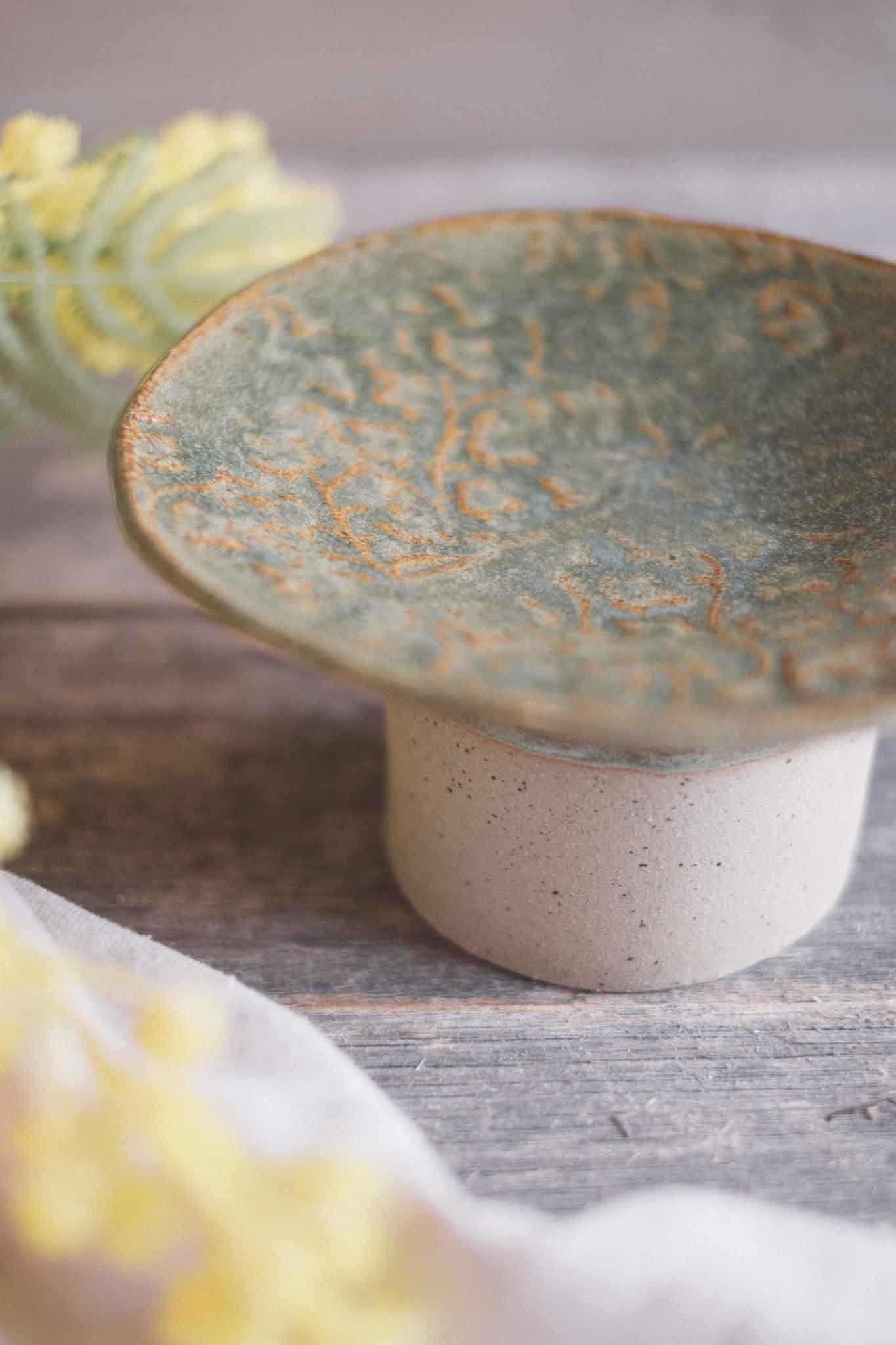 Sage Pedestal Serving Plate