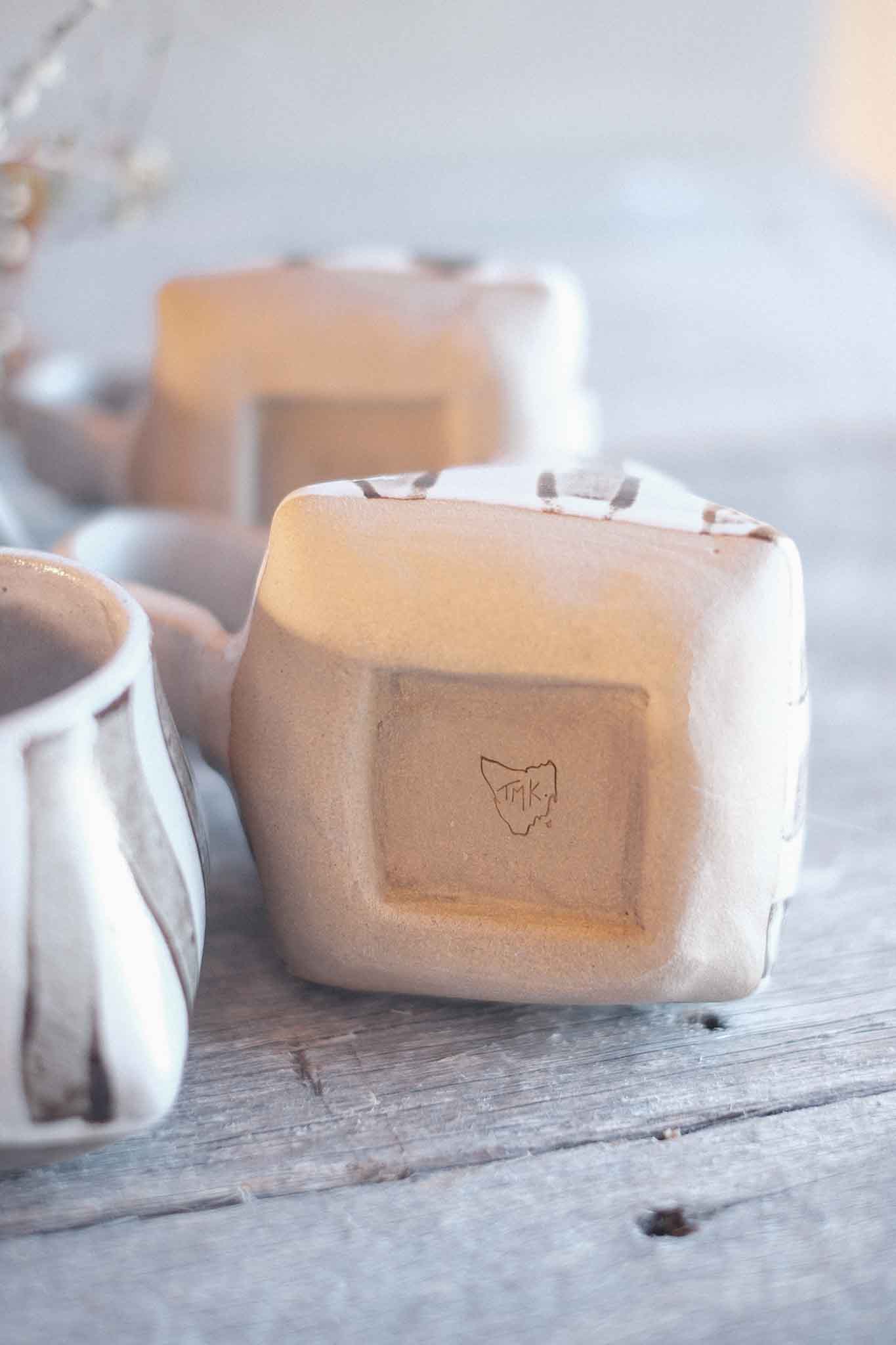 The Folded Mug — Brown Striped 300ml