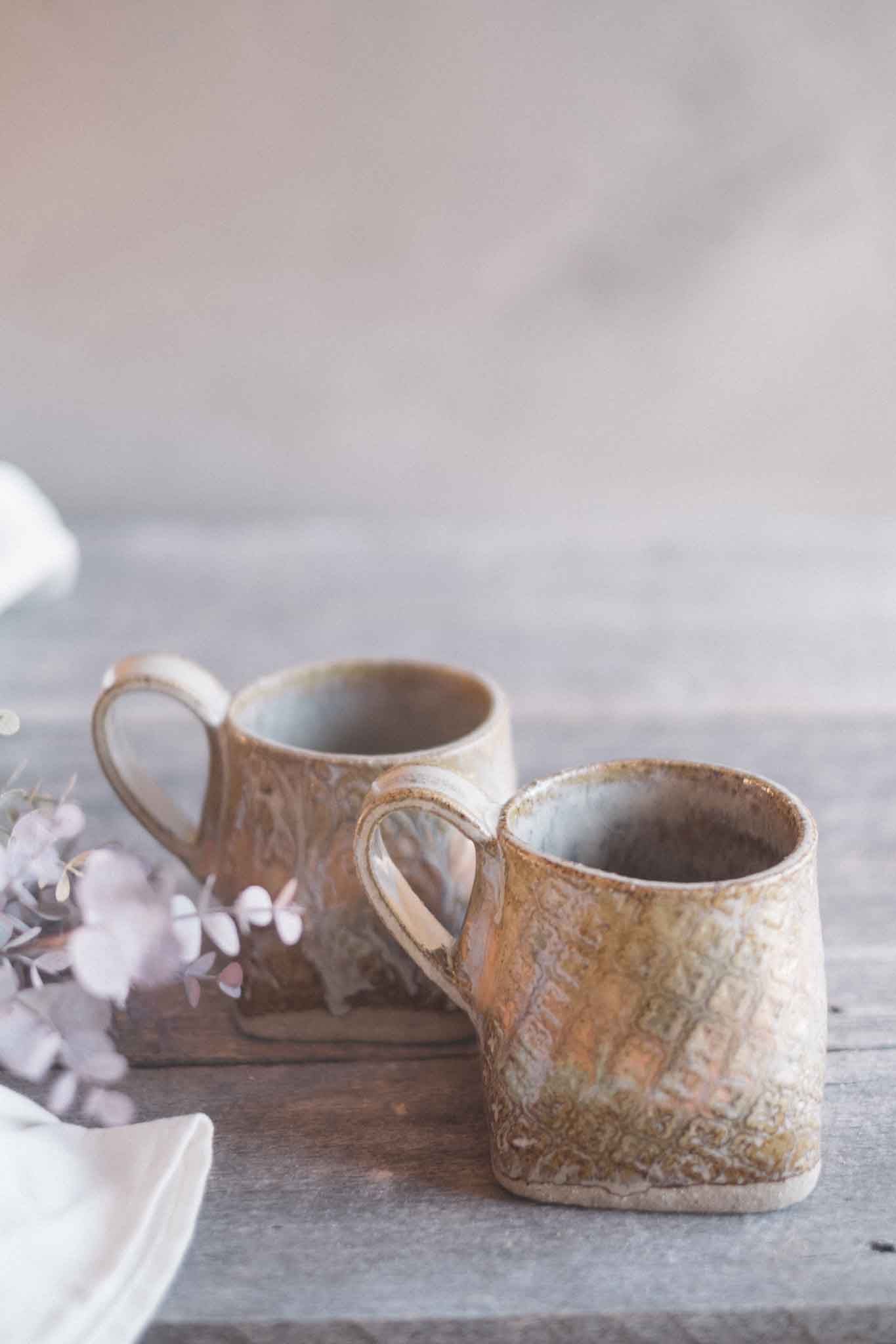 Large Handbuilt Square Mug —  Pattern