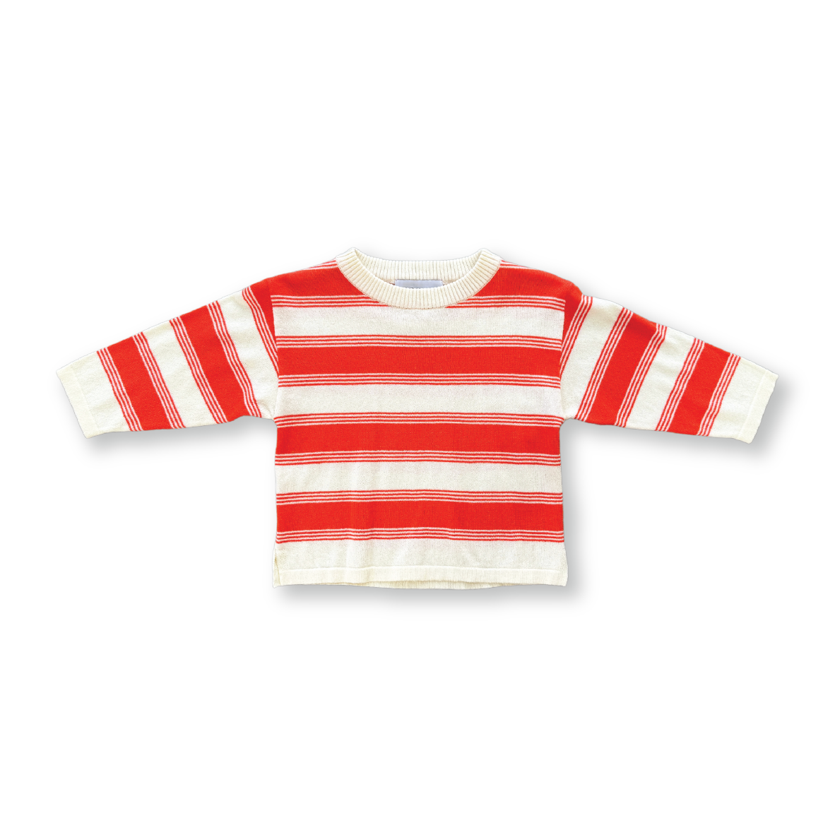 Organic 7-Stripe Long Sleeve Tee - Tomato