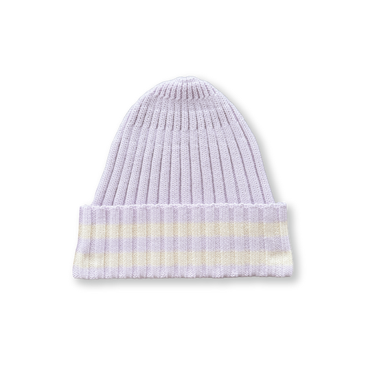 Organic Striped Pixie Beanie - Lilac Ice