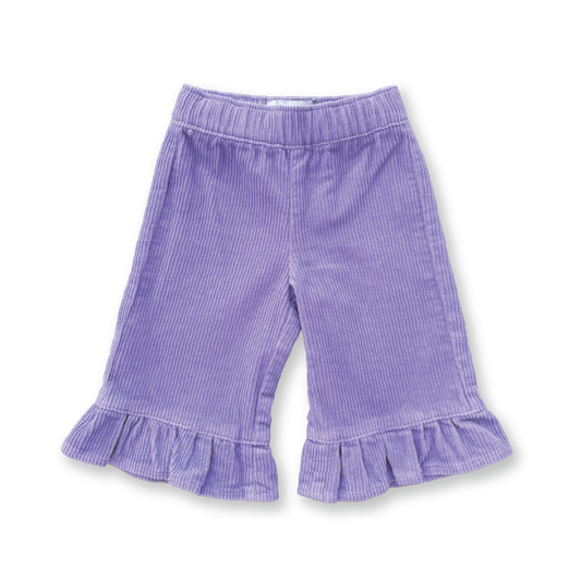 Organic Frill Cord Pant - Iris