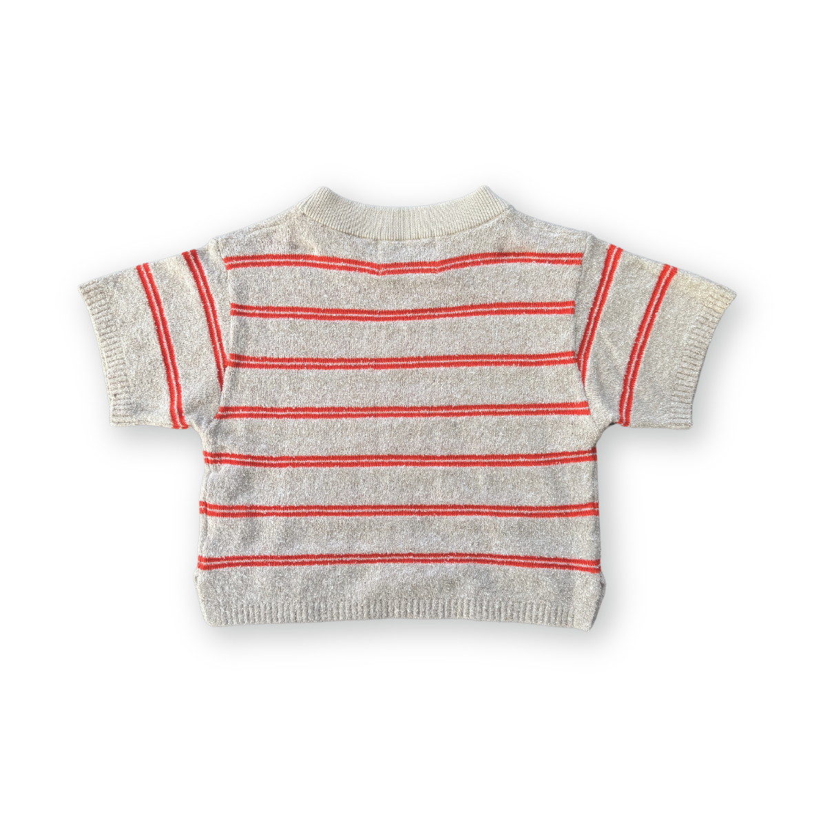 Knitted Terry Striped Tee - Dune/Rosso