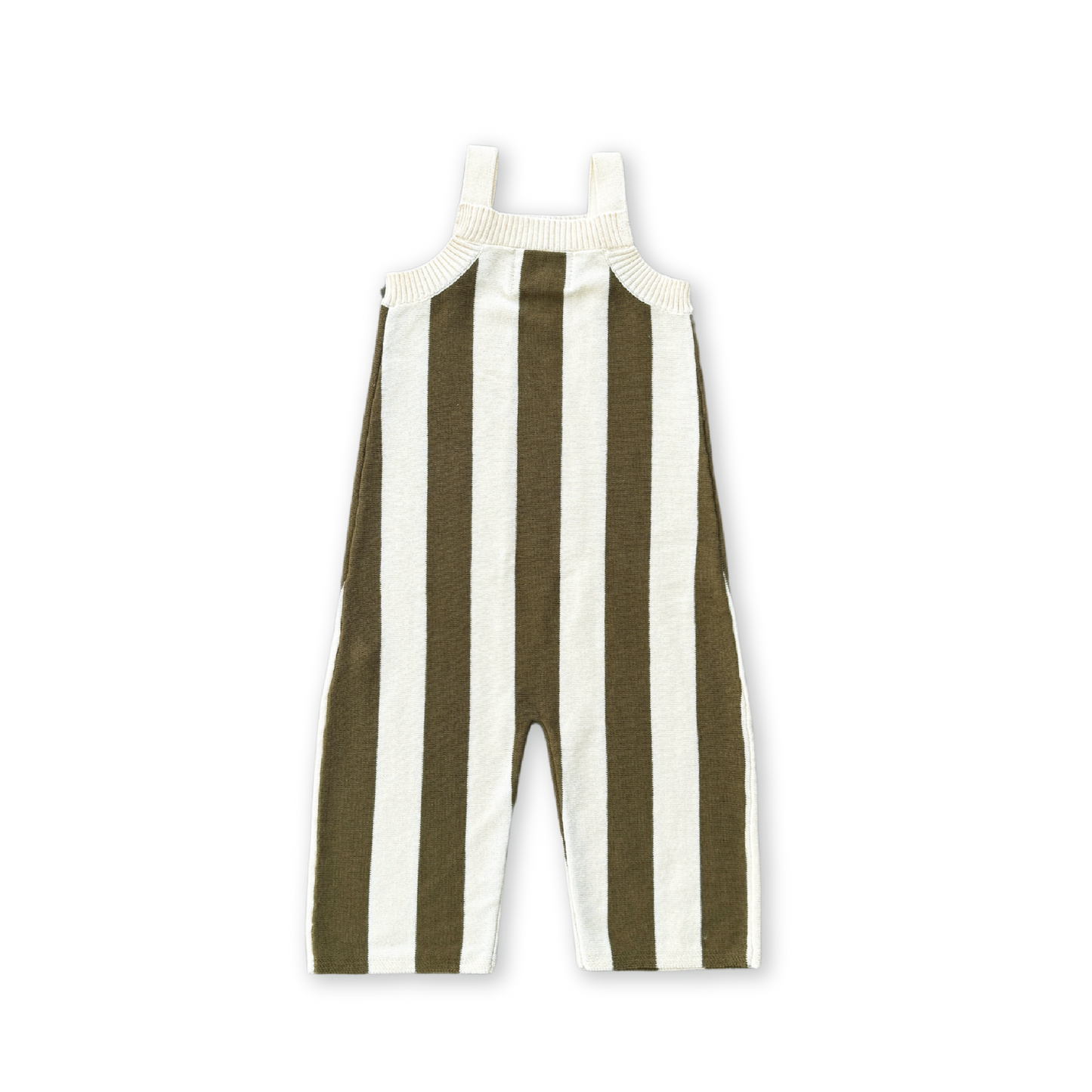 Vertical Stripe Knit Overalls
