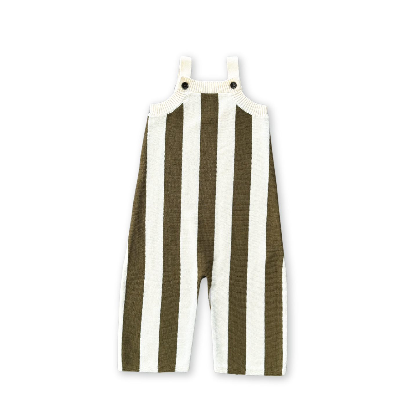 Vertical Stripe Knit Overalls